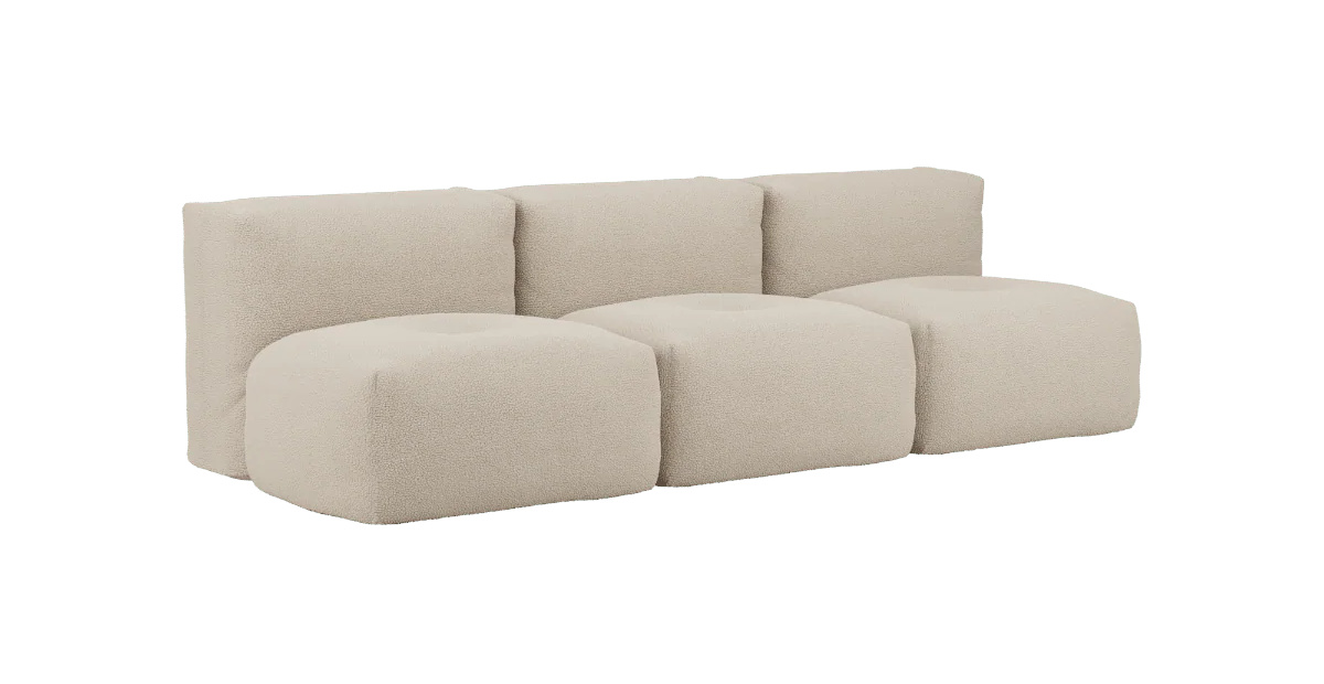 Soft Sofa 3-Sitzer ohne Armlehne, teddy beige
