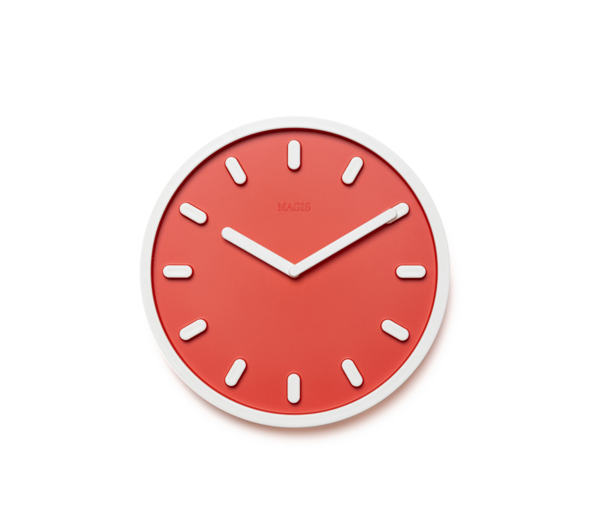 Magis Tempo Wanduhr in Orange – moderne Designer-Uhr mit minimalistischer Ästhetik für stilvolle Wände