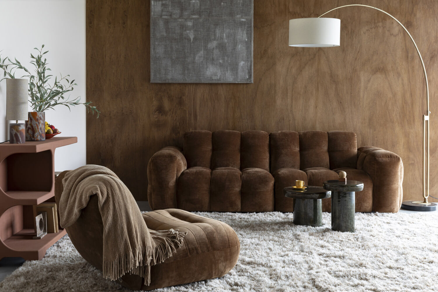 Hackman Sofa 3-Sitzer, velours beige