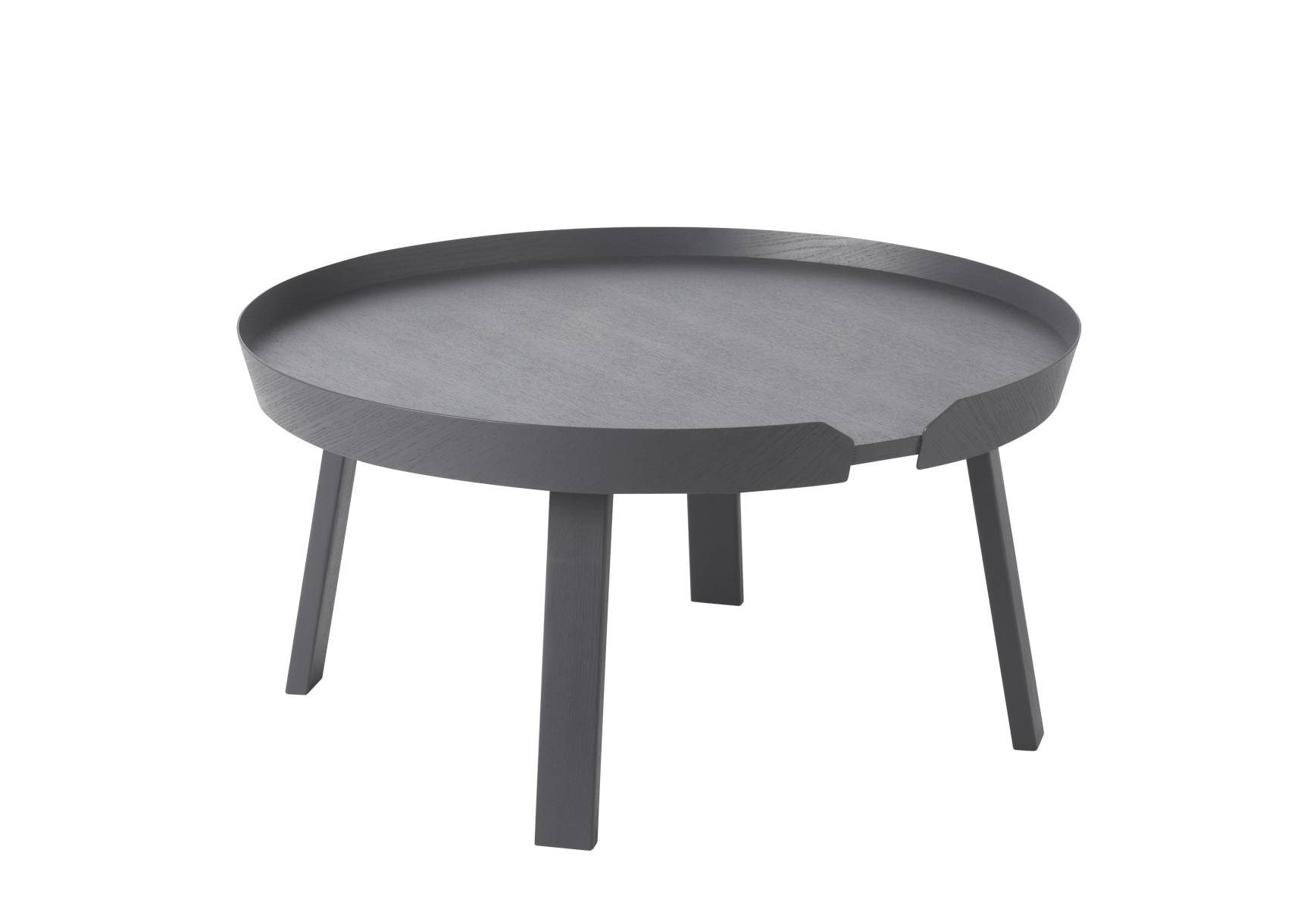 Muuto Around Couchtisch Ø 72 cm in Anthrazit – eleganter Designer-Couchtisch für moderne Räume Muuto Around Couchtisch Ø 72 cm in Anthrazit – modernes skandinavisches Design für stilvolle Wohnzimmer