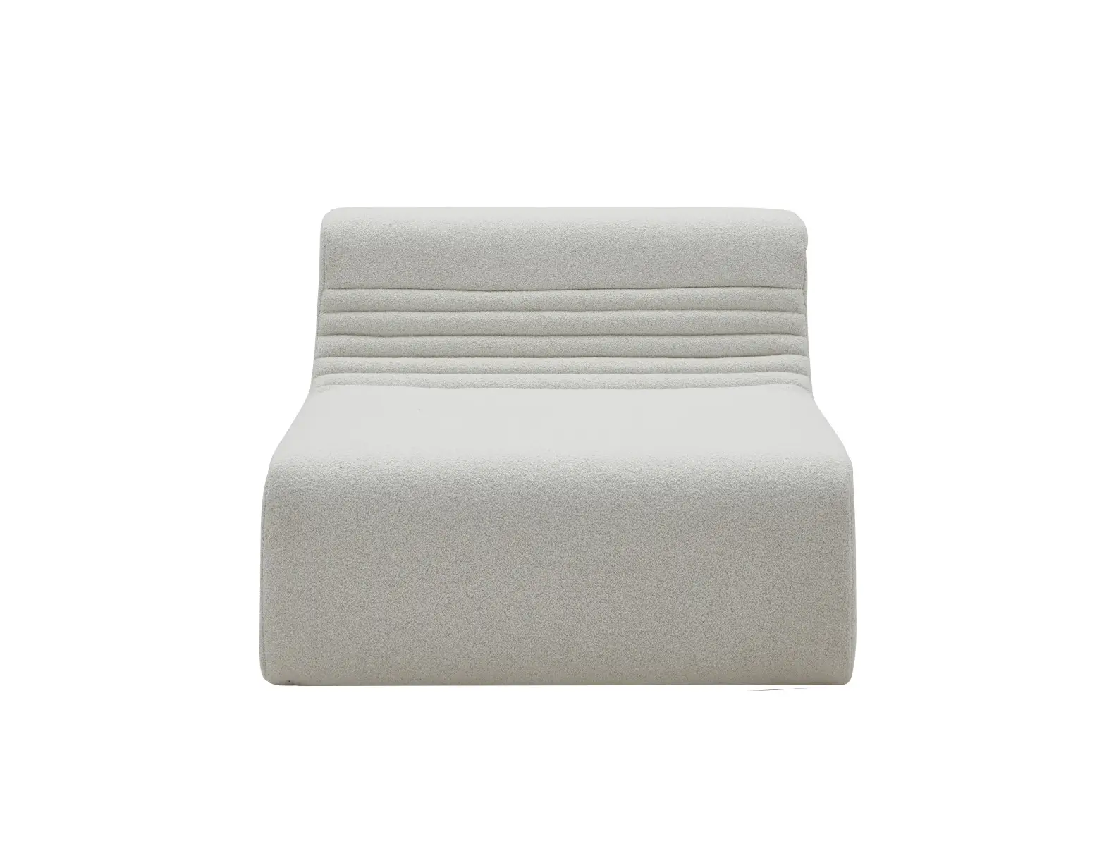 Softline Loft Sofa Einzelelement groß in Weiß aus frontaler Perspektive mit großzügiger Sitzfläche, gerundeter Polsterung und horizontalen Steppdetails an der Rückenlehne.