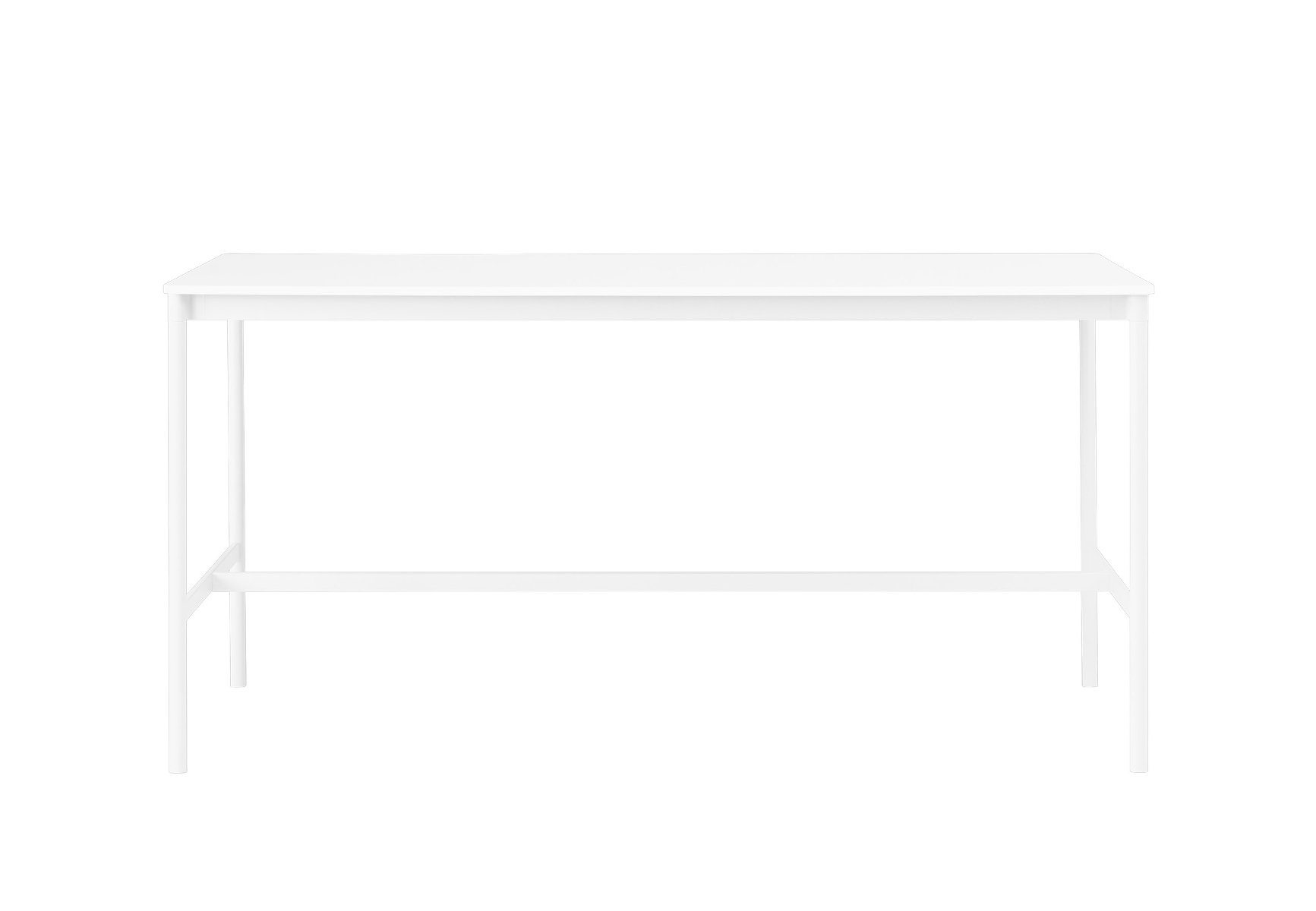 Base Stehtisch, 190 x 85 cm, höhe 95 cm, weiß laminat / weiß abs