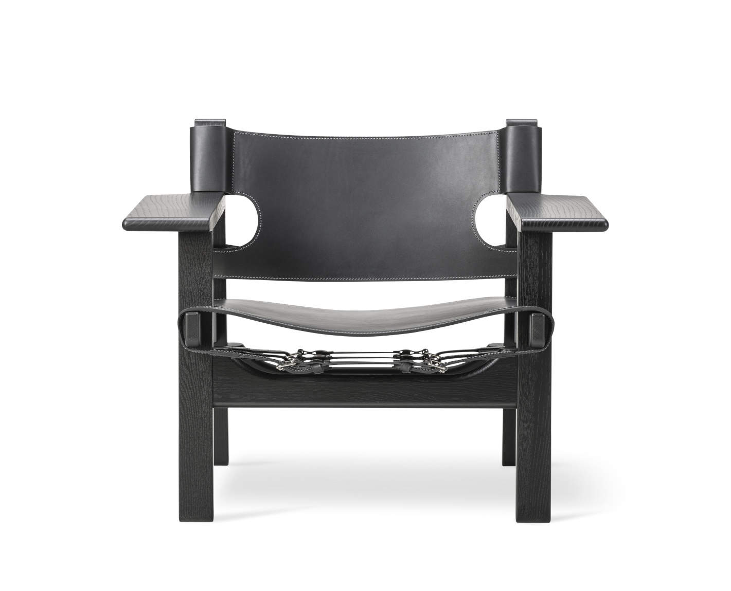The Spanish Chair, eiche schwarz lackiert / leder schwarz