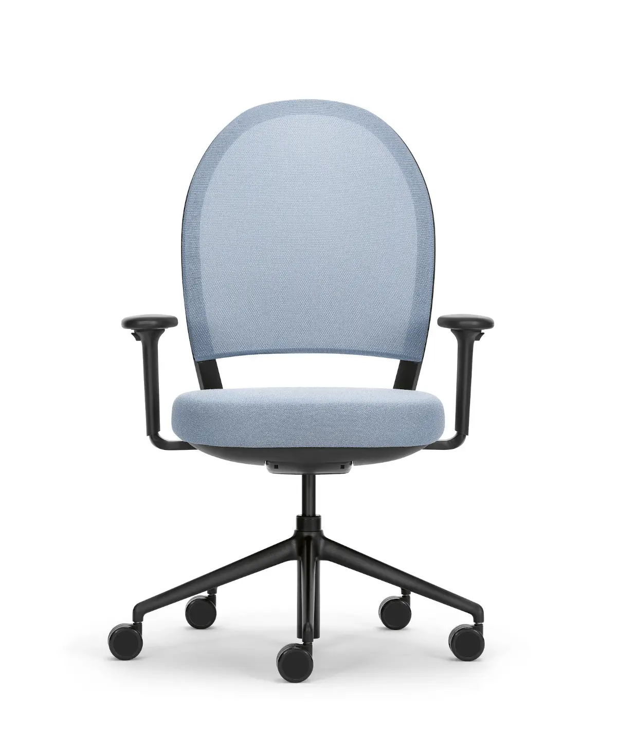 Girsberger Marva EcoKnit Bürostuhl in Lichtblau von vorne