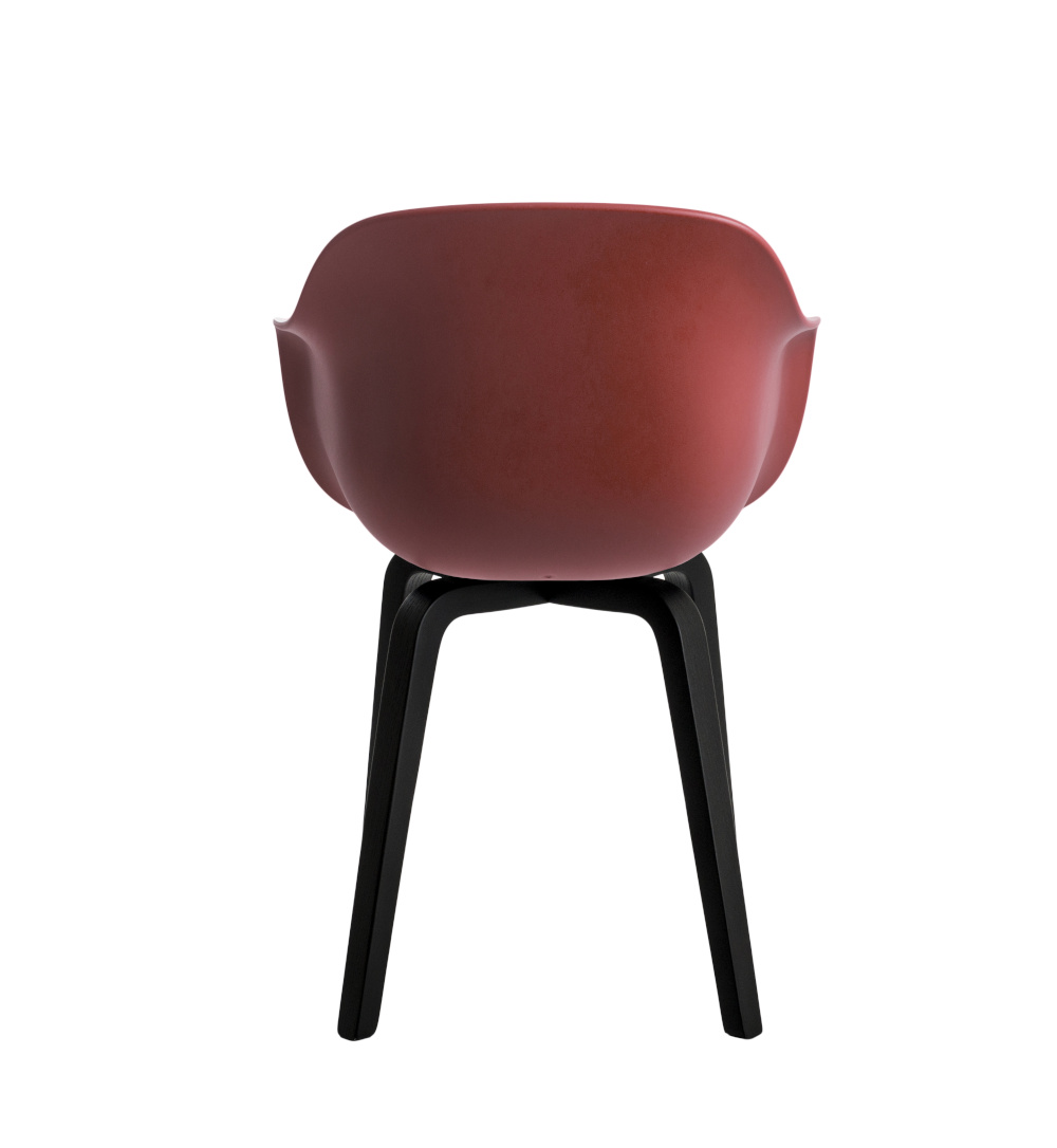 Magis Substance Armlehnstuhl, Esche schwarz/Bordeaux, italienisches Design, stabil, modern und komfortabel