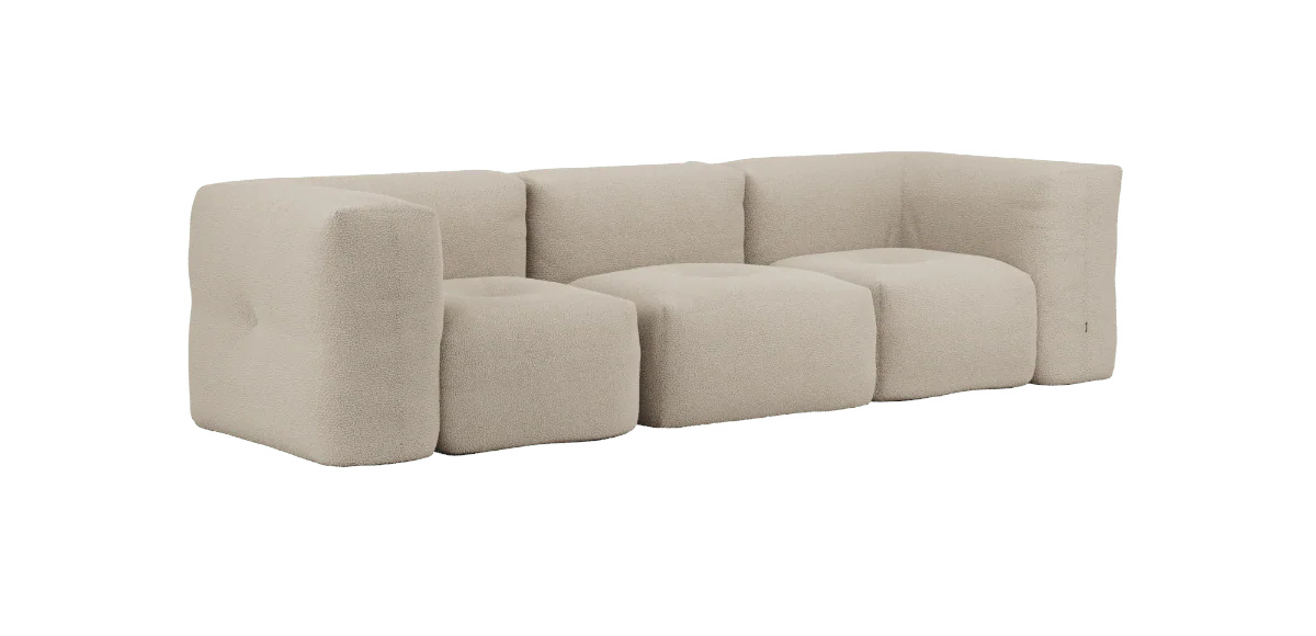 Soft Sofa 3-Sitzer mit Armlehne, teddy beige