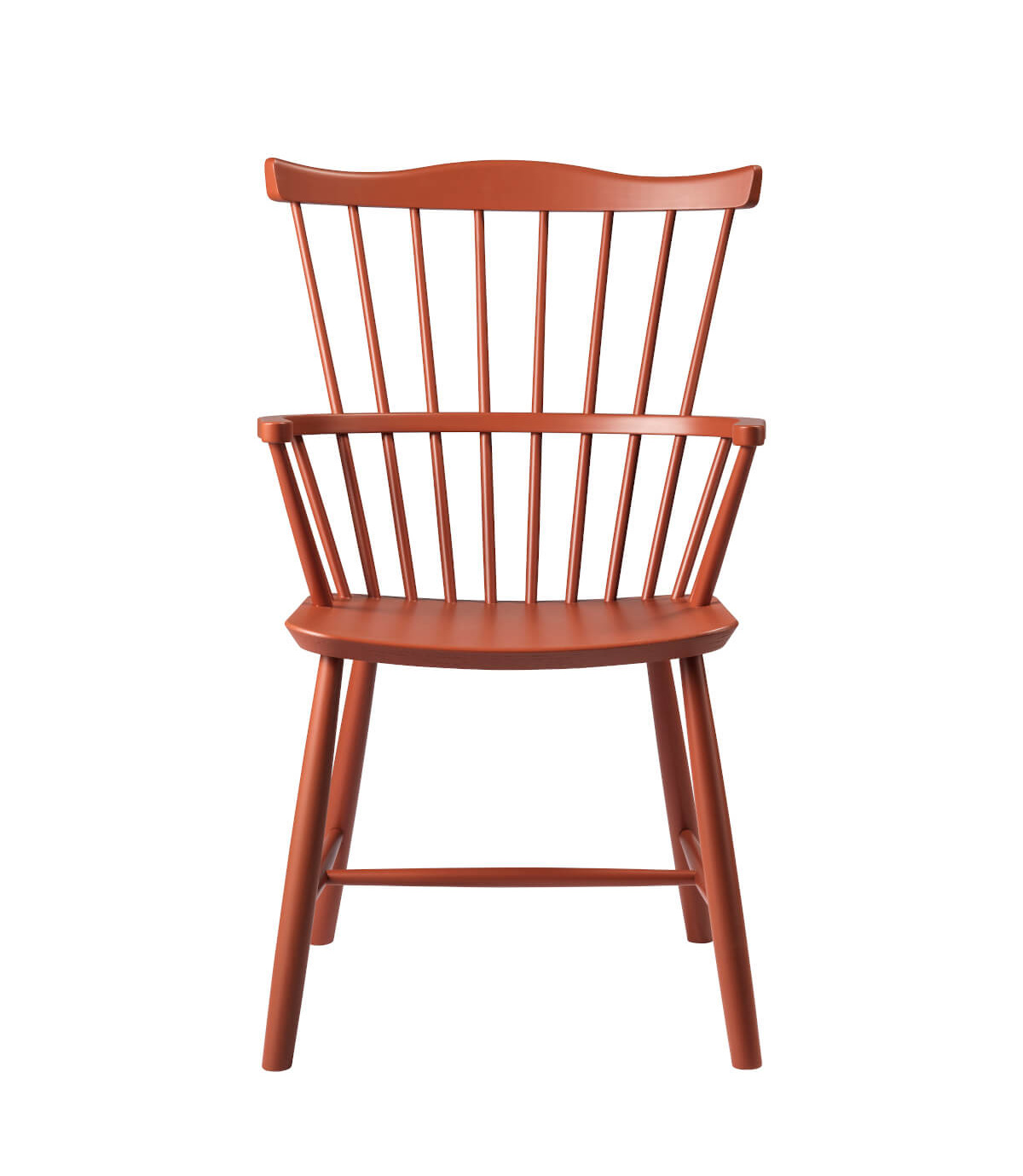 FDB Møbler J52B Armlehnstuhl, ergonomisch, Buche, brick red, nordisches Design, langlebig, funktional