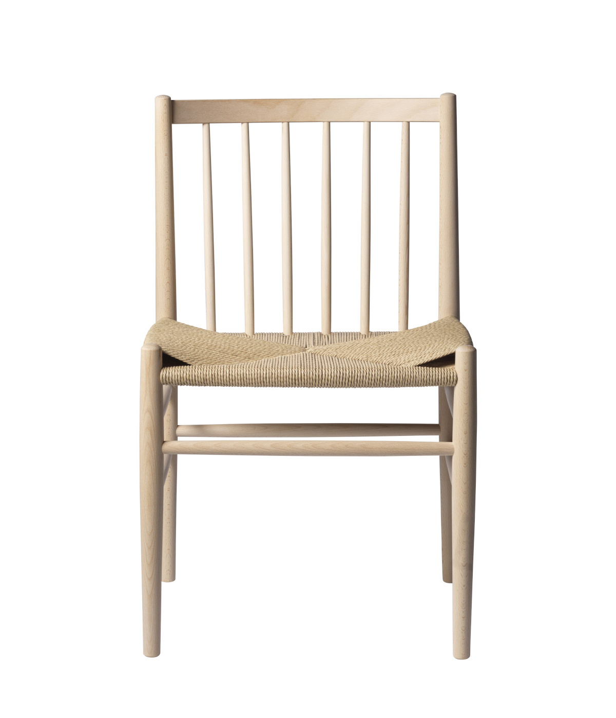 FDB Møbler J80 Stuhl, nordischer Design-Stuhl, ergonomisch, Buche geseift, Naturgeflecht, langlebig, nachhaltig