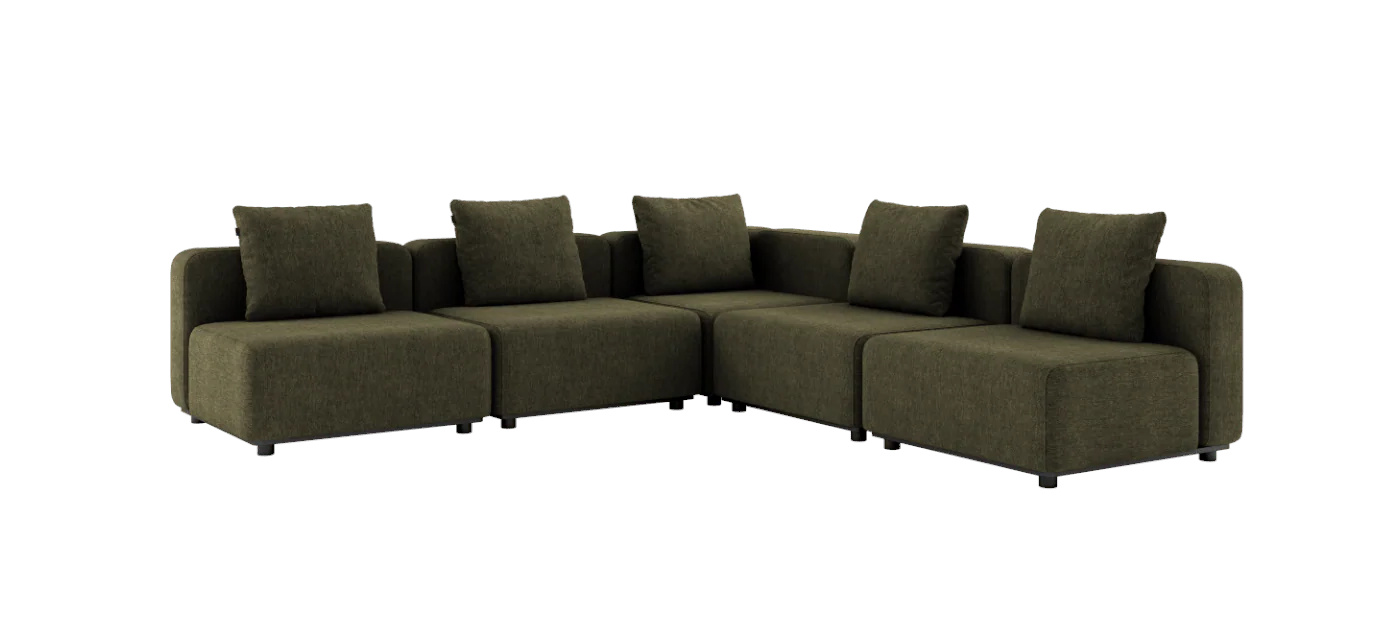 Cobana Ecksofa 5-Sitzer ohne Armlehne, kirra olive