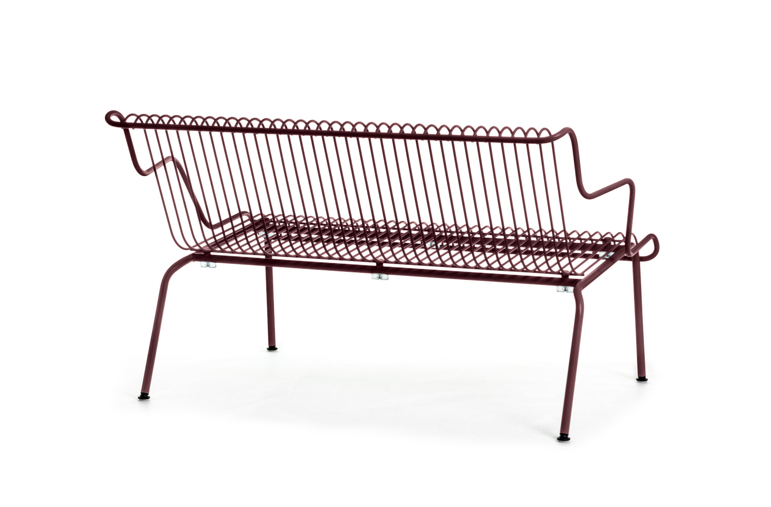 Magis South Bank 70 cm, bordeaux, hochwertige Outdoor-Bank, stabil, komfortabel, modernes italienisches Design