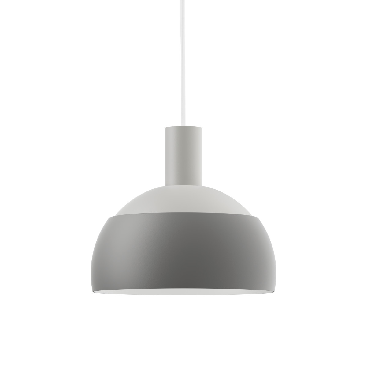 FJ Elements Pendelleuchte von Louis Poulsen in Grau, minimalistisches Design, ideale Beleuchtung für Ess- und Wohnbereiche