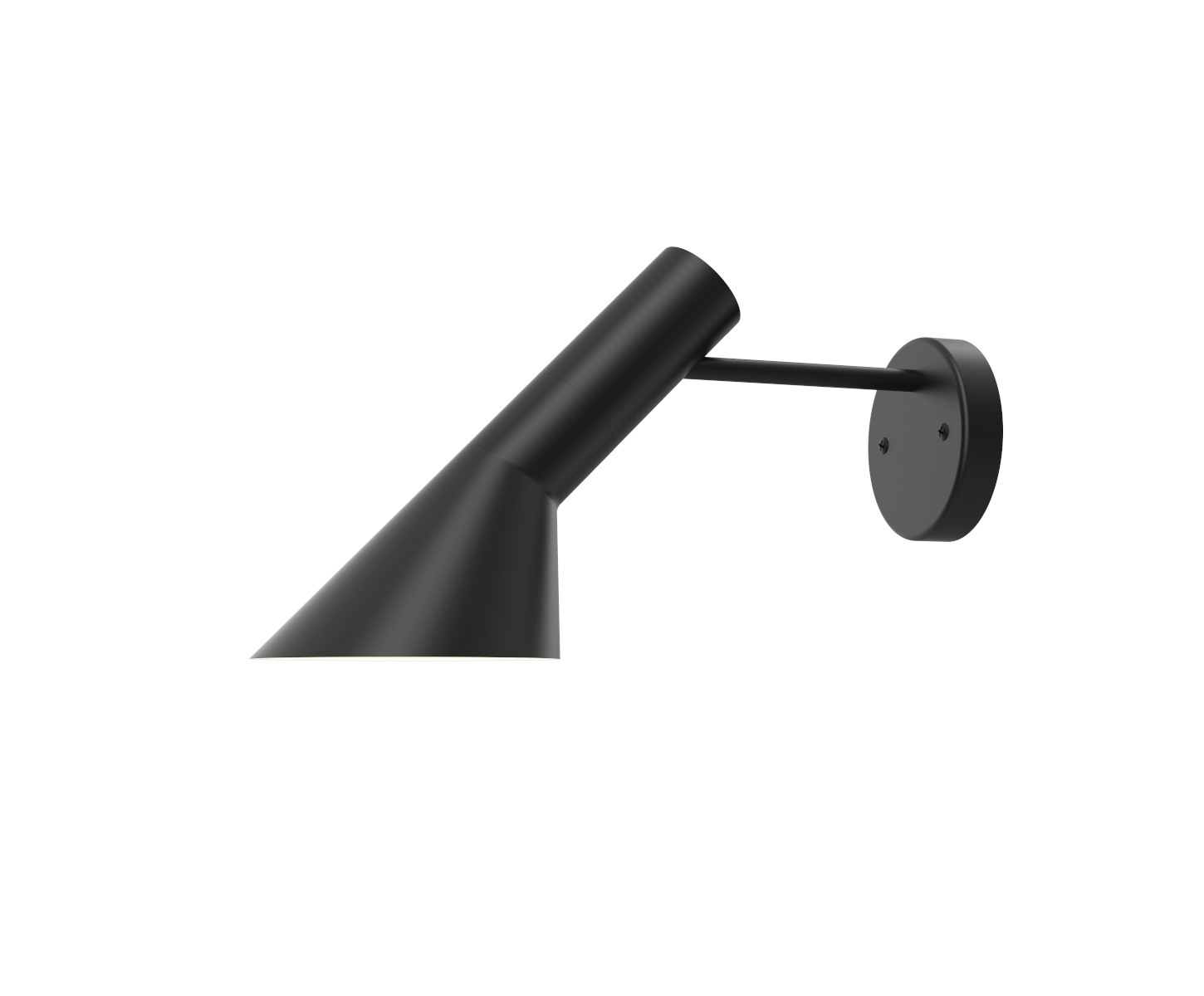 Louis Poulsen AJ Wandleuchte schwarz, drehbarer Kopf, minimalistisches Design, Innenbeleuchtung, skandinavischer Stil