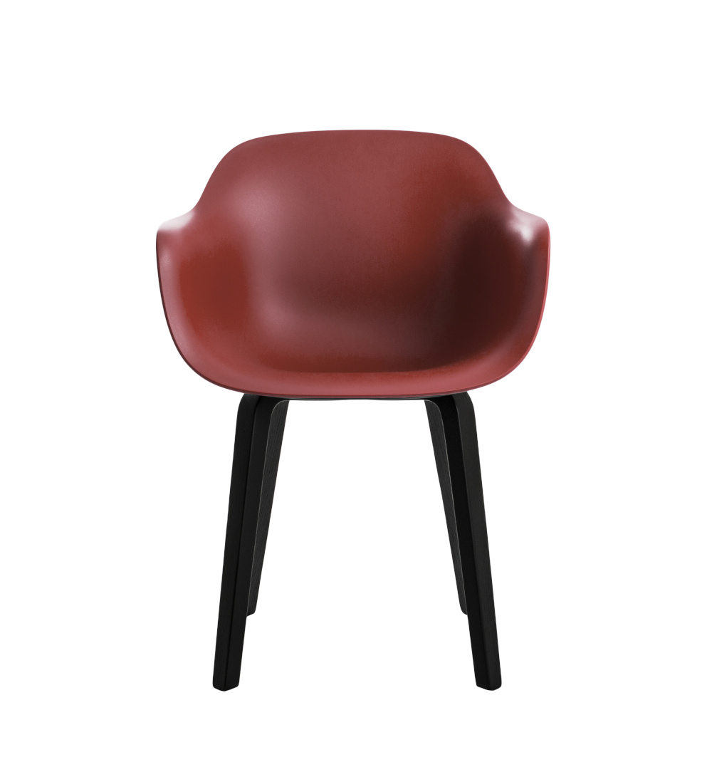 Magis Substance Armlehnstuhl, Esche schwarz/Bordeaux, ergonomisch, modern, langlebiges Design aus Italien