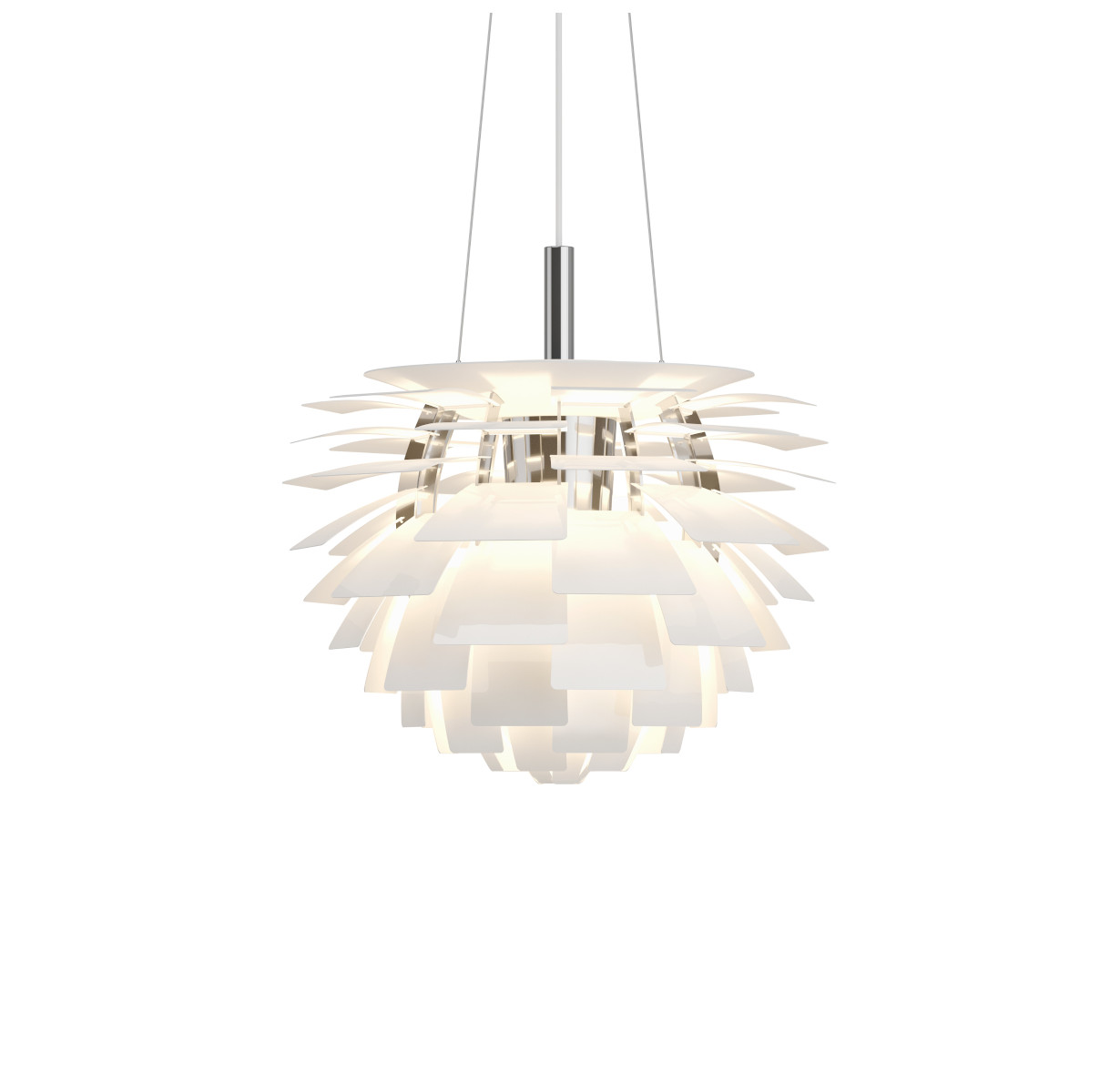 Louis Poulsen PH Artichoke Pendelleuchte Ø 48 cm, weiß, ikonisches Design, hochwertige Beleuchtung, skandinavischer Stil