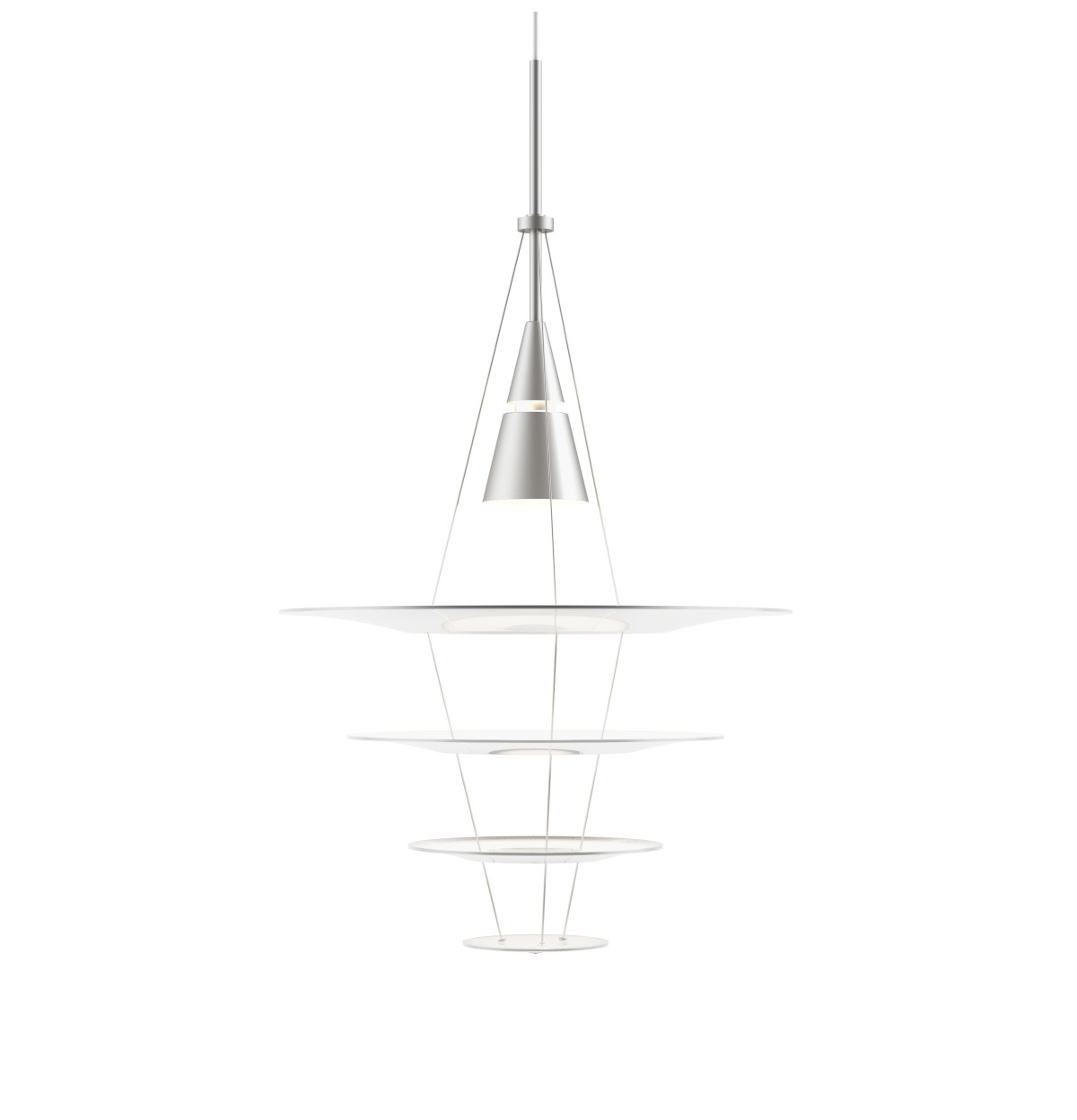 Louis Poulsen Enigma 425 Pendelleuchte brushed alu, modernes Design, blendfreies Licht, hochwertige Aluminiumlampe