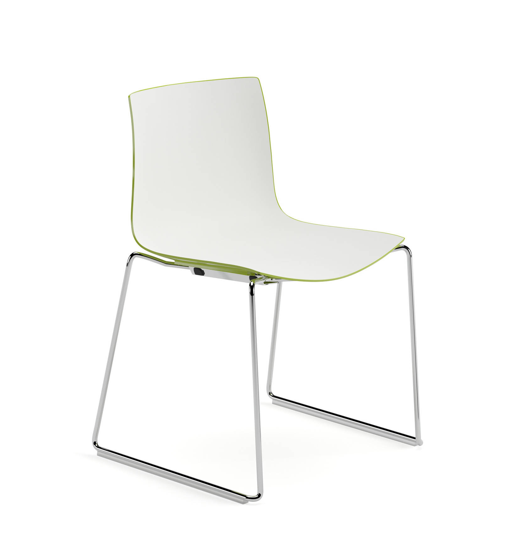 Catifa 46 Stuhl, zweifarbig, chrom / weiß-grün #0278