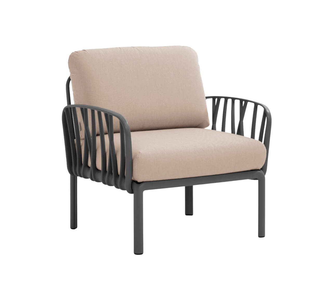 Nardi Komodo Poltrona Sessel, anthrazit, Outdoor-Sessel, wetterfest, langlebig, modernes italienisches Design