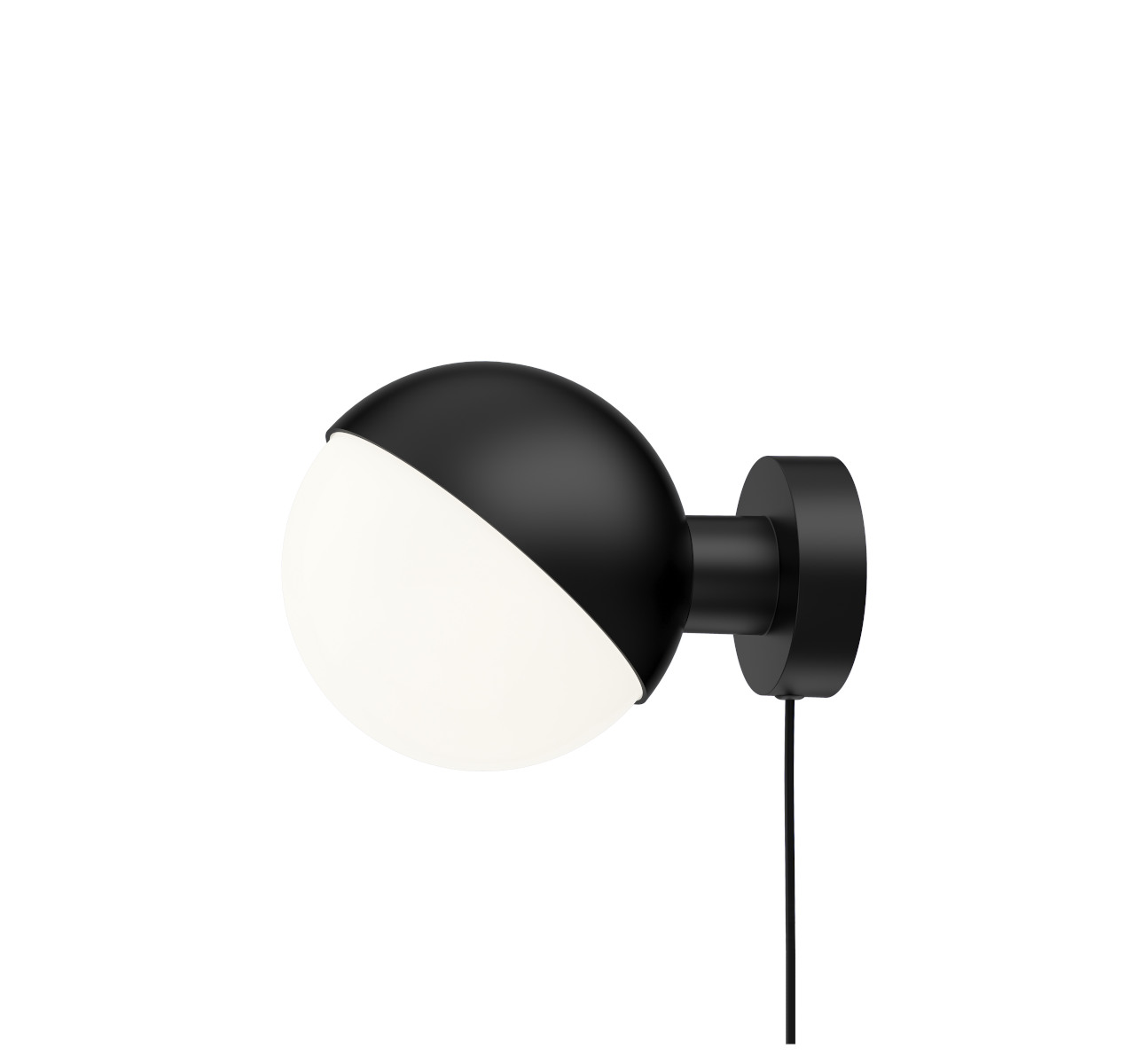 Louis Poulsen VL Studio Wandlampe schwarz, blendfreies Licht mit opalem Glas und stilvollem, modernem Design