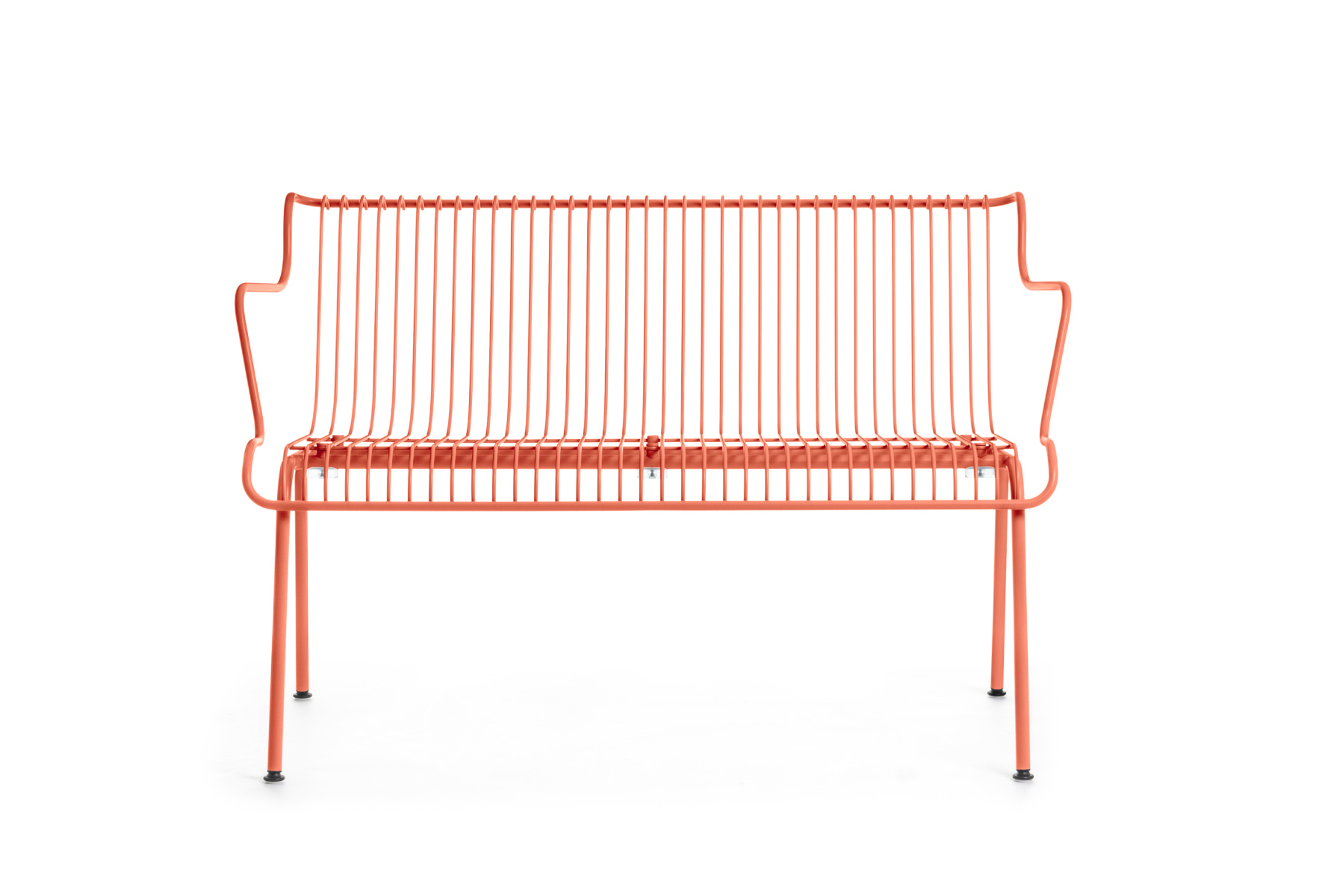 Magis South Bank, orange, 77 cm, wetterfeste Outdoor-Bank, modernes Design aus Italien, robust