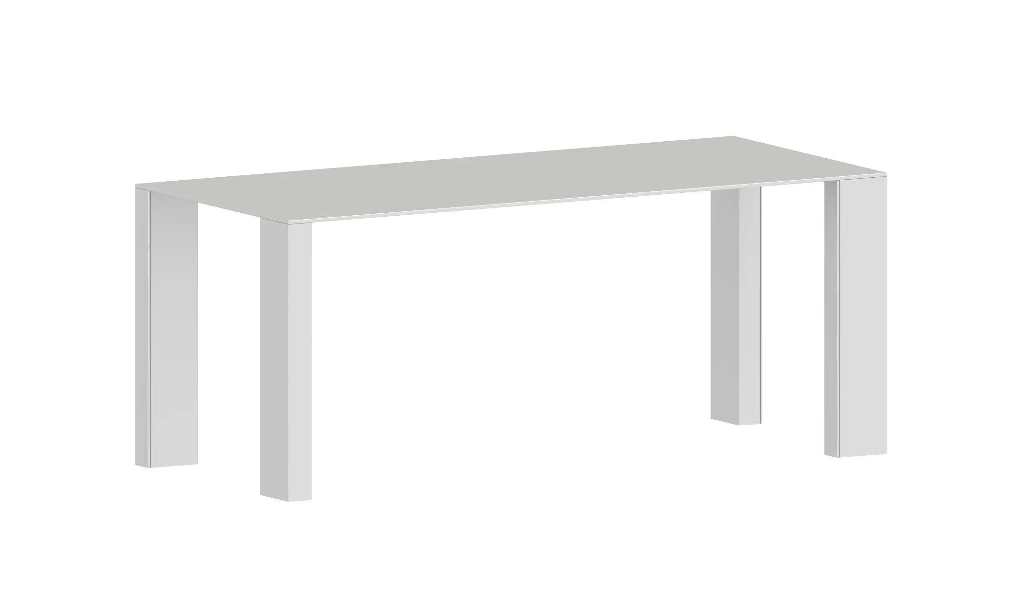 Zeus Big Gim Esstisch 200 × 90 cm in Weiß mit klarer geometrischer Form.