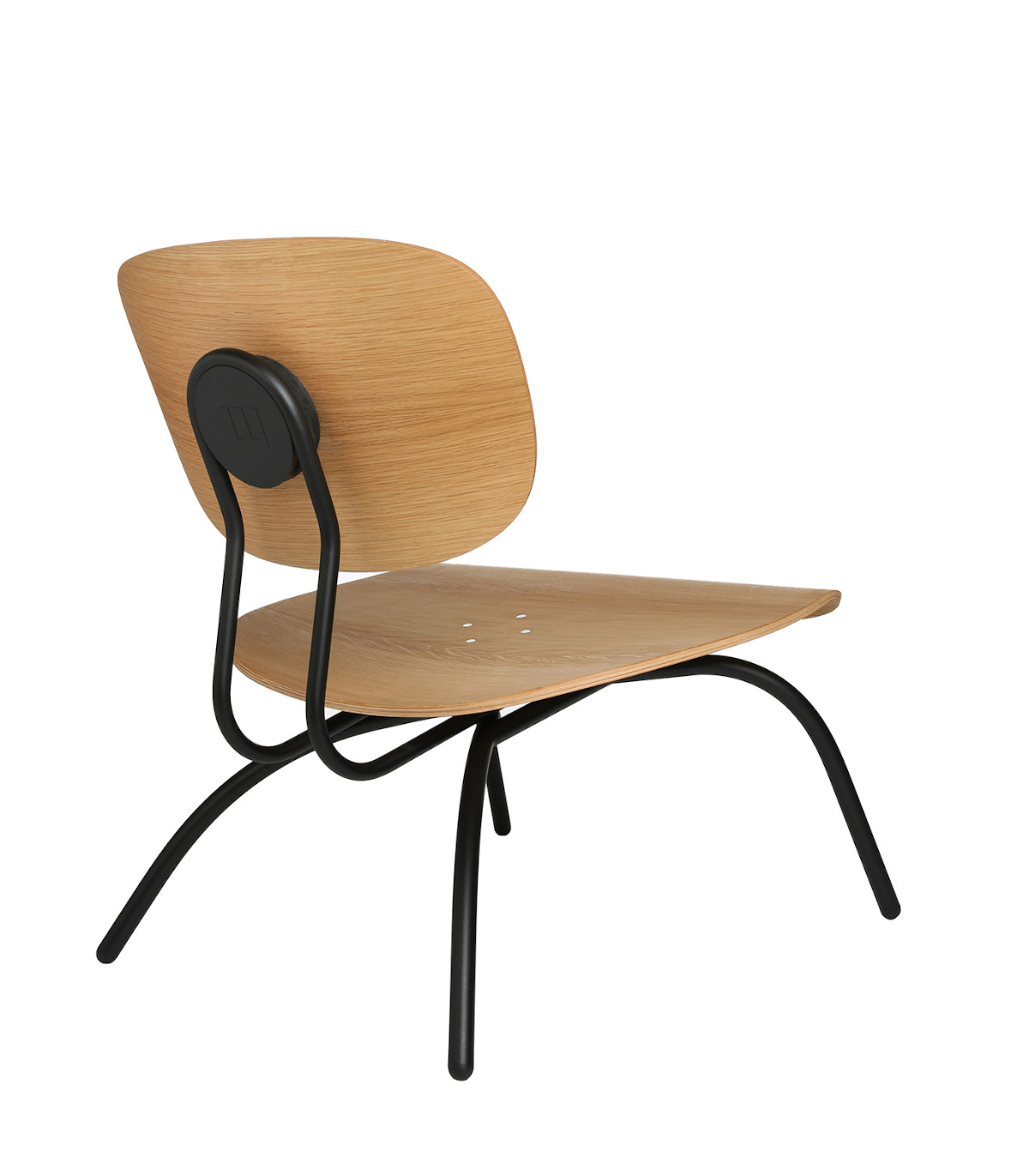 Designstuhl Wagner W-1970 Low, Eiche geölt, langlebiges Massivholz, zeitloses Design für Wohnzimmer, Lounge oder Büro.