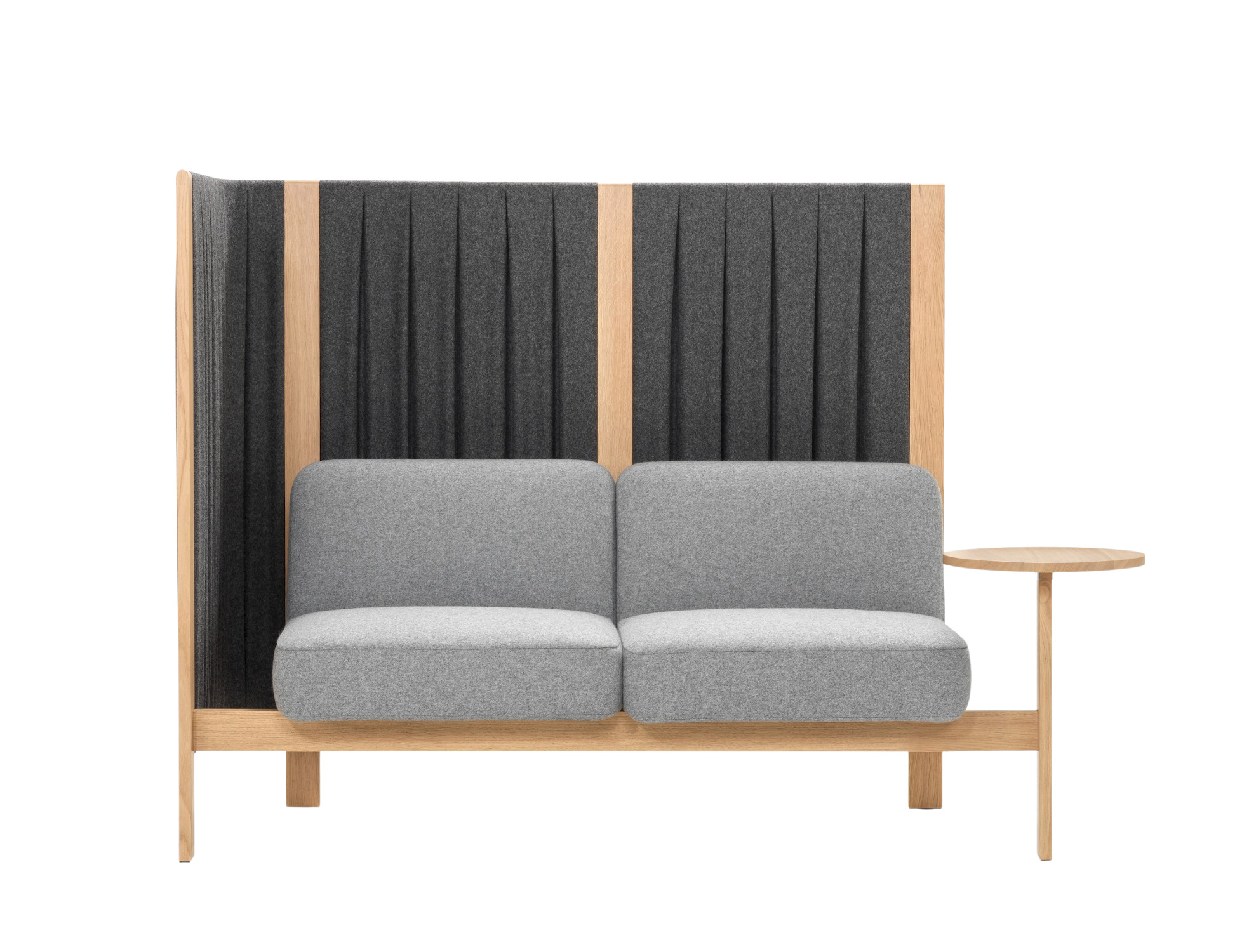 Velum Highback Sofa 2-Sitzer mit Anbautisch links