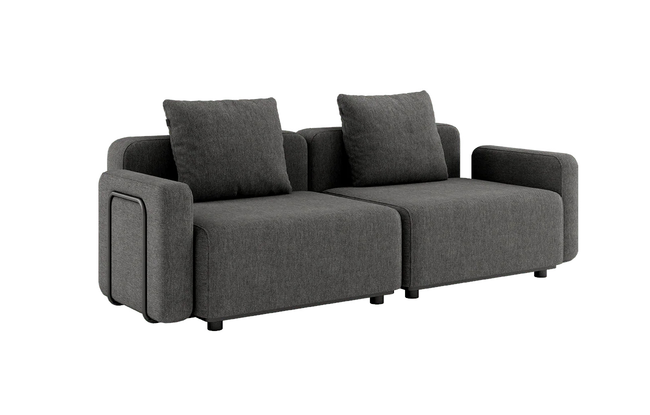 Cobana Loungesofa 2-Sitzer mit Armlehnen, cobana grau
