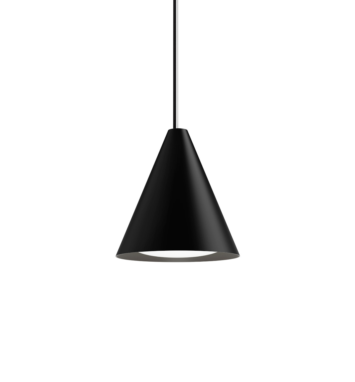 Keglen Pendelleuchte von Louis Poulsen in Schwarz, elegantes Aluminium, stufenlos dimmbar, skandinavisches Design