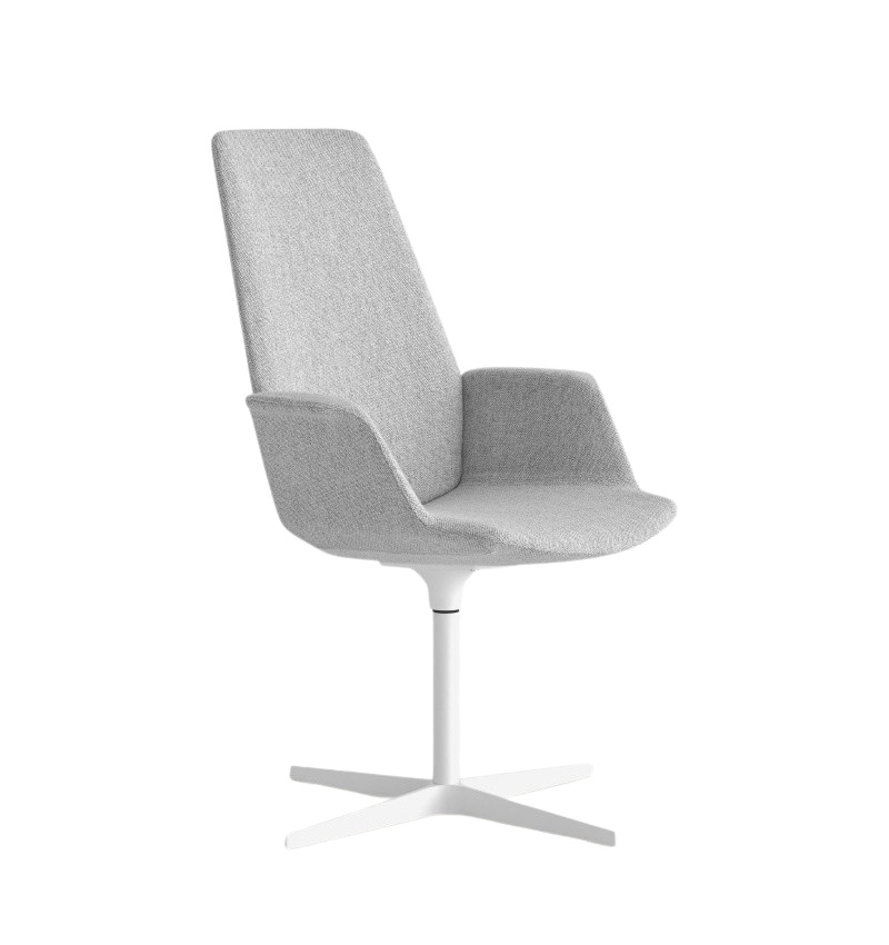 Uno Armlehnstuhl, hohe Rückenlehne, drehbarem Kreuzfuß