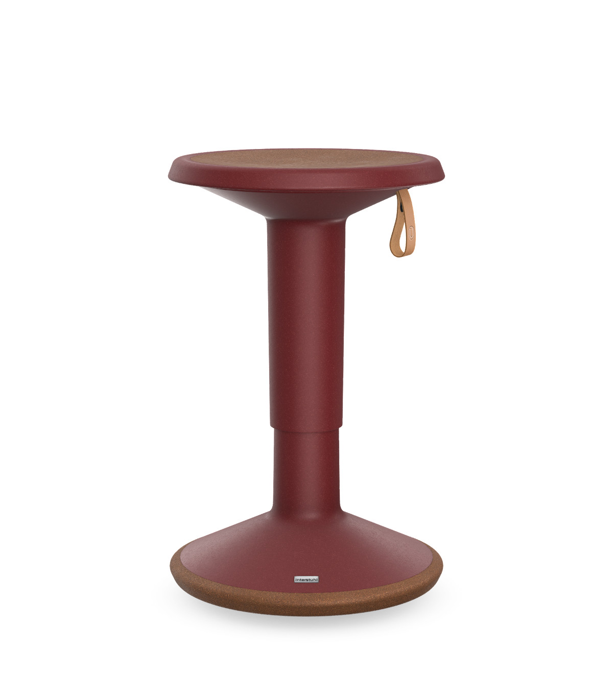 Interstuhl ECO UP Sitzhocker in Weinrot, ergonomisch, höhenverstellbar, aktiv-dynamisches Sitzen fürs Büro oder Homeoffice