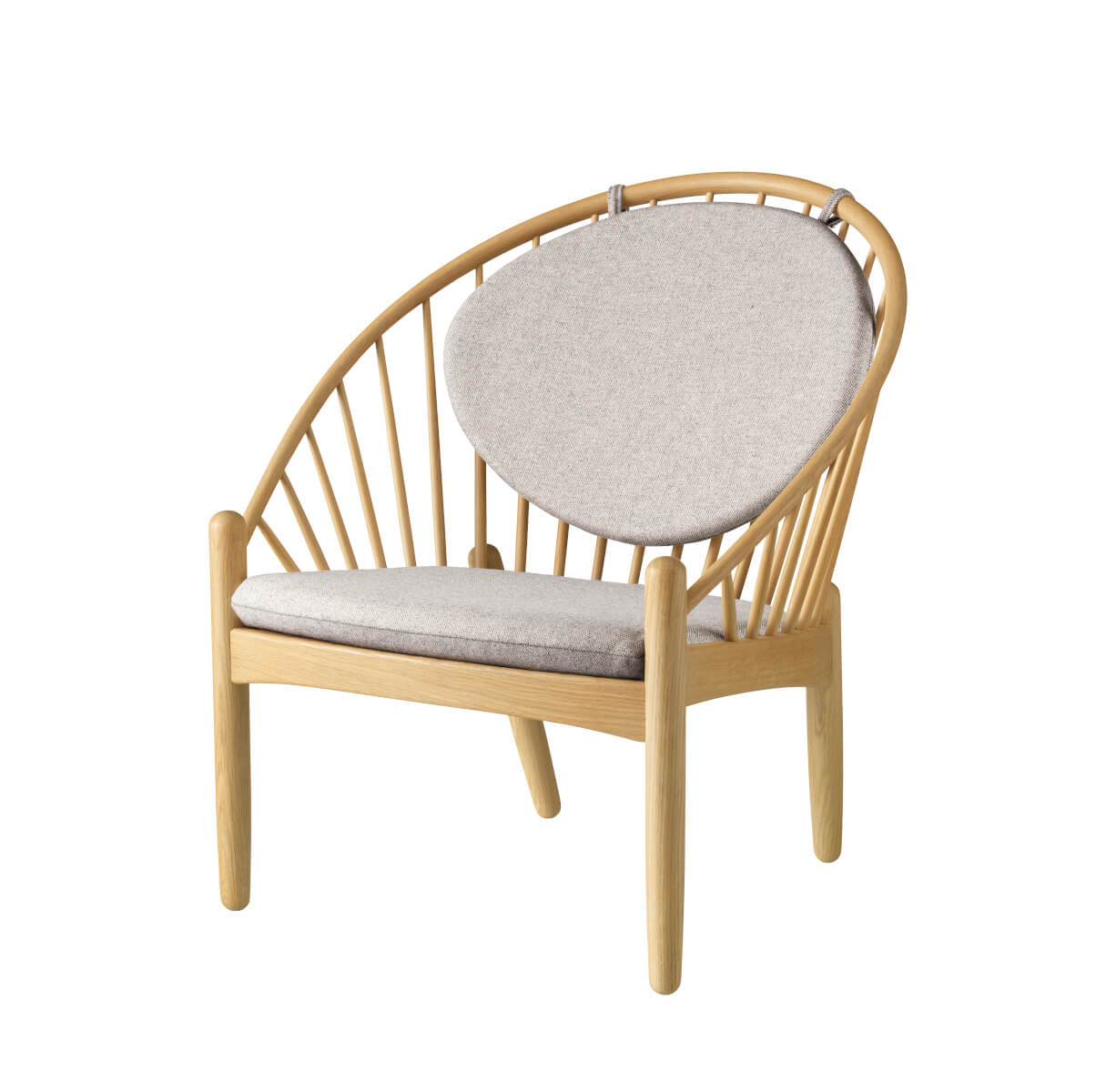 FDB Møbler J166 Jørna Sessel, nordisch, ergonomisch, Eiche natur, hellgrau, langlebig, funktional
