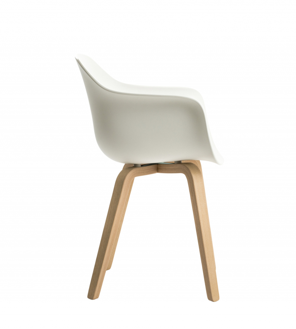 Magis Substance Armlehnstuhl, Holz natur/weiß, stilvoller Designstuhl, ergonomisch, bequem, modern