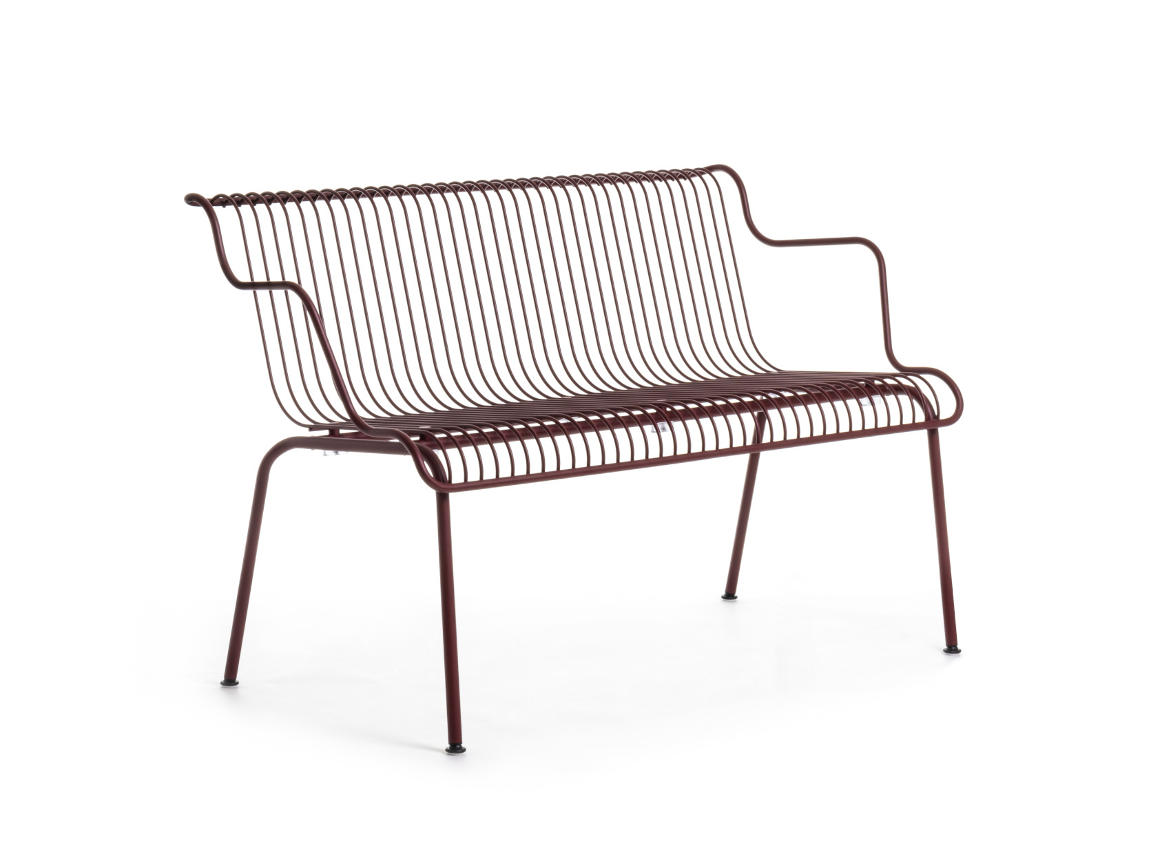 Magis South Bank, 77 cm, bordeaux, Outdoor-Bank, modernes Design, langlebig, wetterfest, italienisches Design