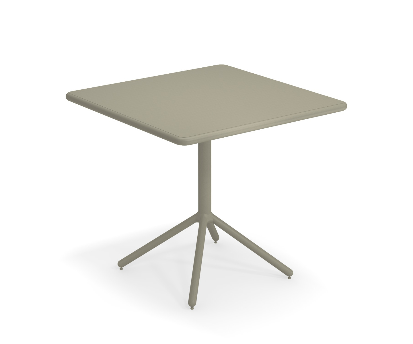 Grace Tisch mit abnehmbarer Platte und runder Tischkante, 80 x 80 cm, graugrün