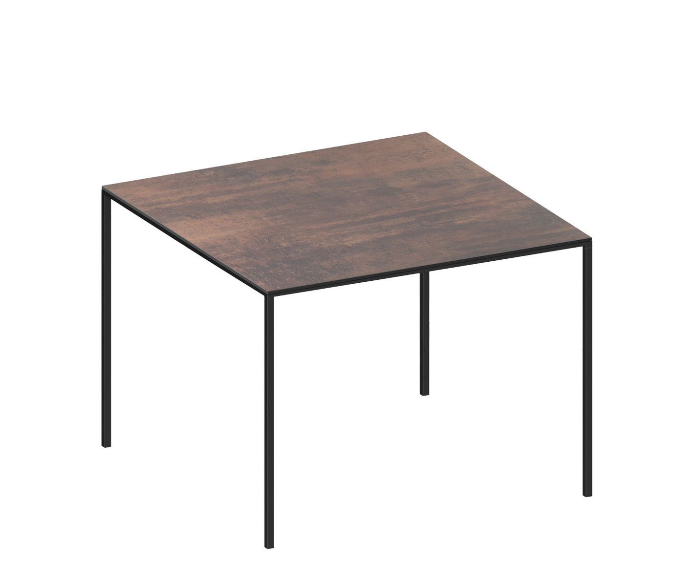 Mini Tavolo HPL Tisch, 99 x 99 cm, schwarz / rust