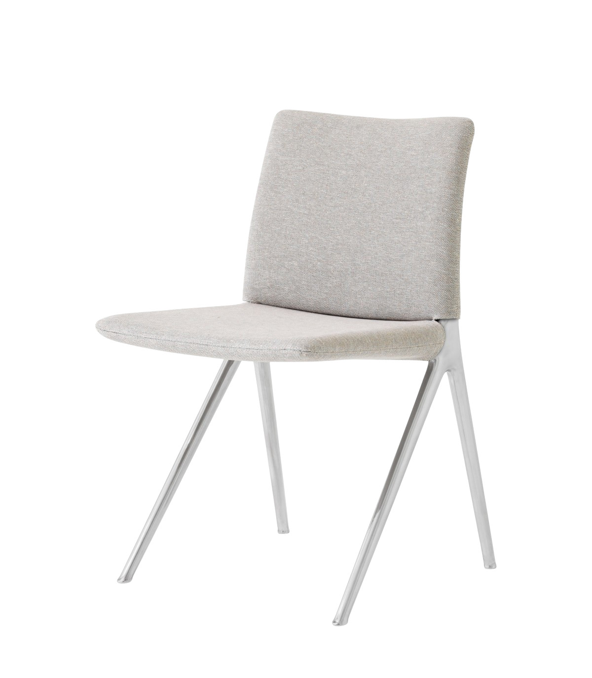 &Tradition Kape IF7 Stuhl aus Aluminium poliert in clay 0003, moderner Designstuhl minimalistisch und hochwertig