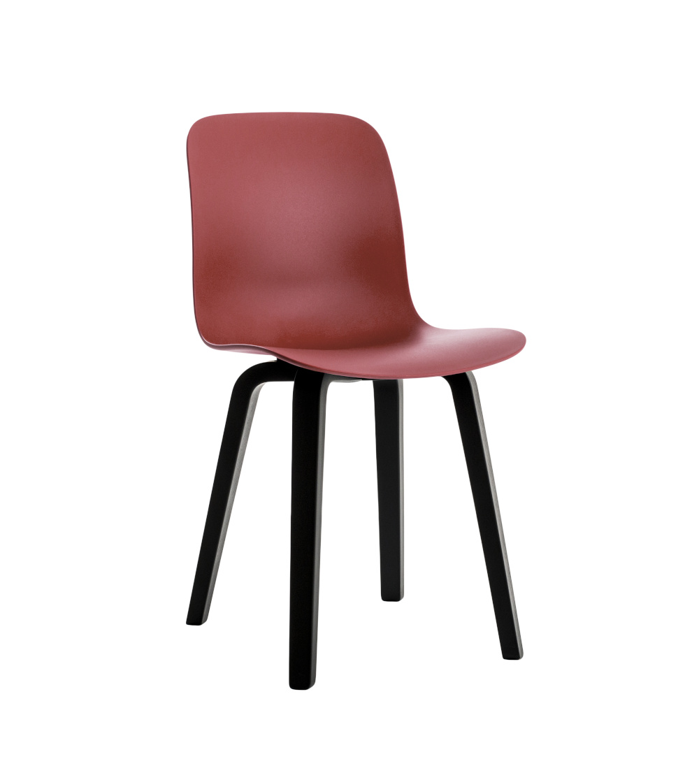 Magis Substance Stuhl, Esche schwarz/Bordeaux, italienisches Design, langlebig, komfortabel, hochwertig