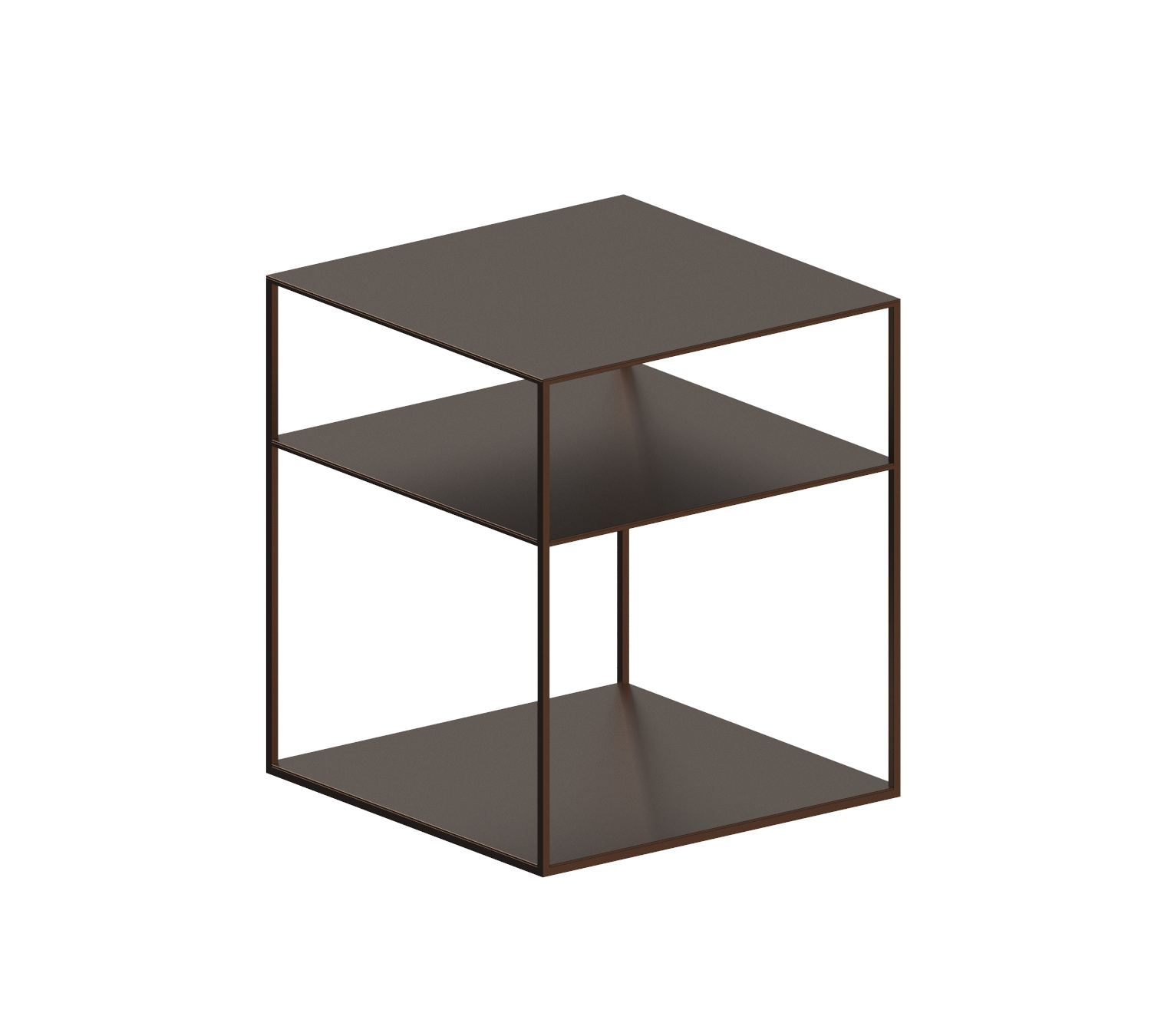 Slim Irony Triplet Beistelltisch, 40 x 40 cm, metallbraun