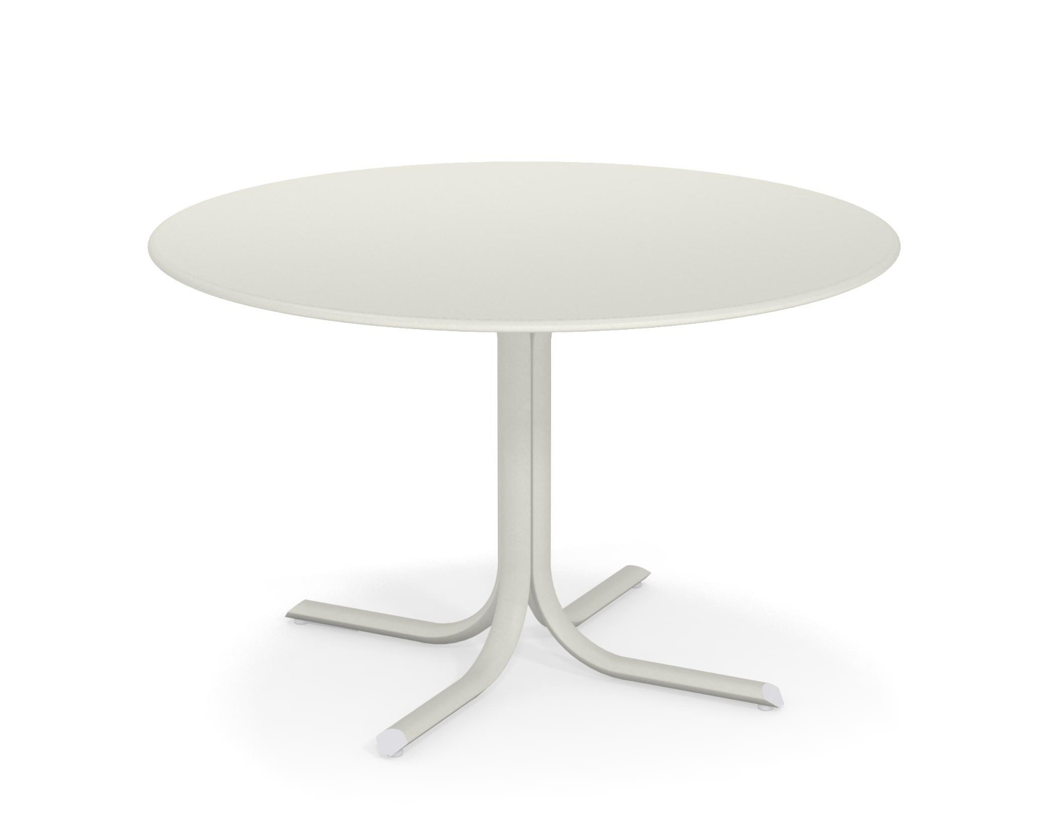 Table System mit runder Tischkante, Ø 117 cm, antikeisen