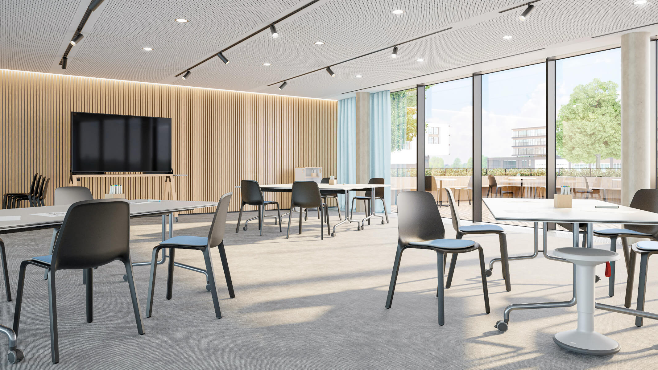 Besucherstuhl Interstuhl MONOis1 MO100, stapelbar, komfortabel gepolstert, robuste Metallkonstruktion, modernes Bürodesign