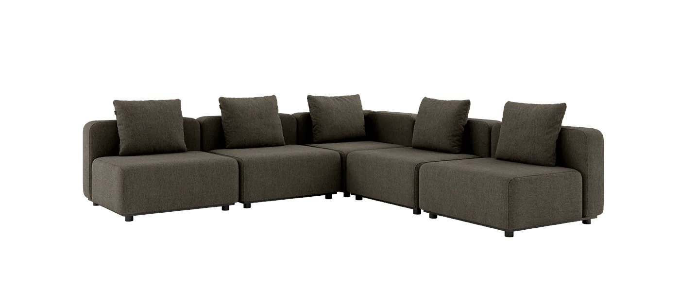 Cobana Ecksofa 5-Sitzer ohne Armlehne, cobana braun