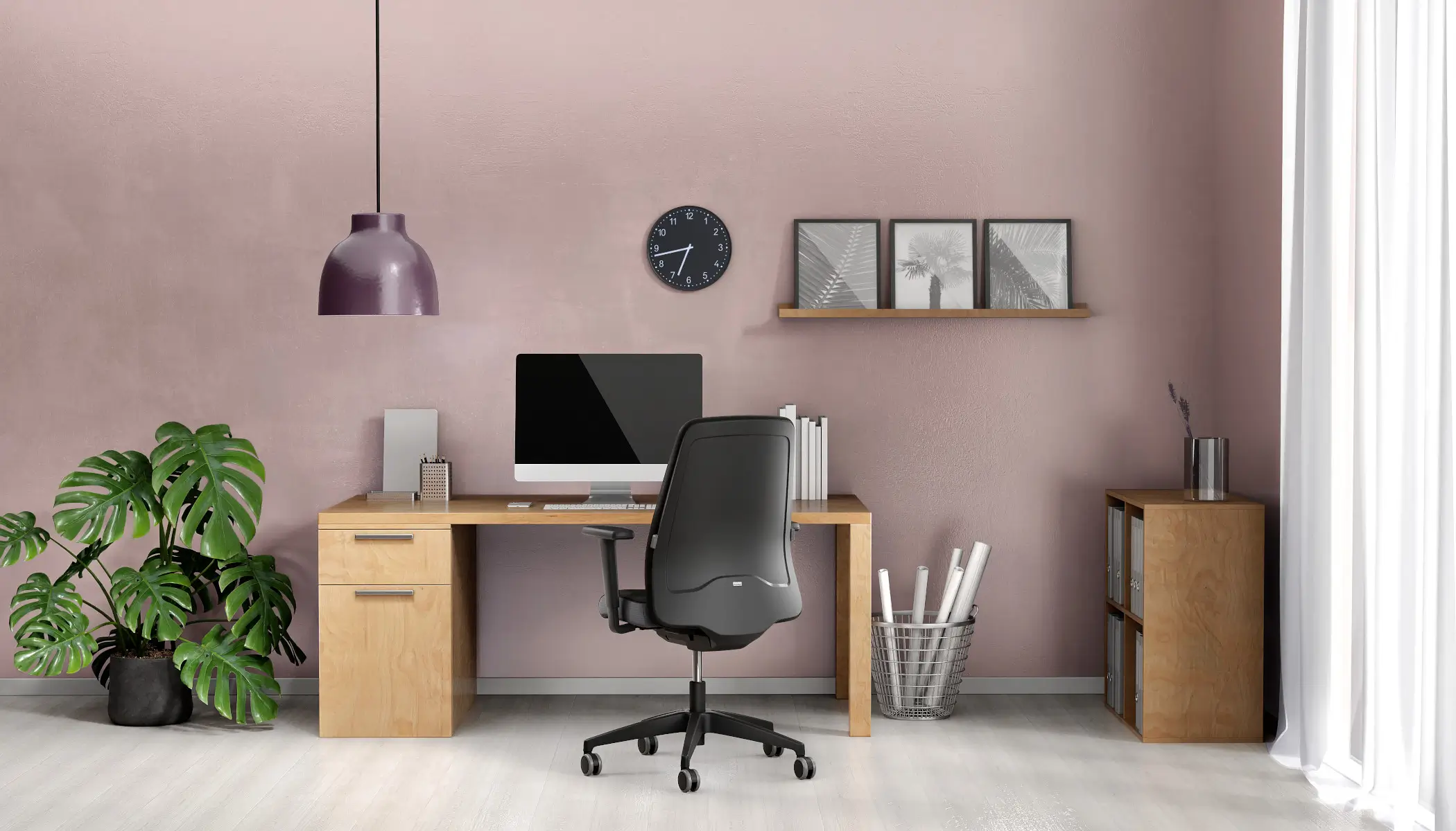 Interstuhl EVERYis1 EV112 Bürodrehstuhl in modernem Homeoffice am Schreibtisch