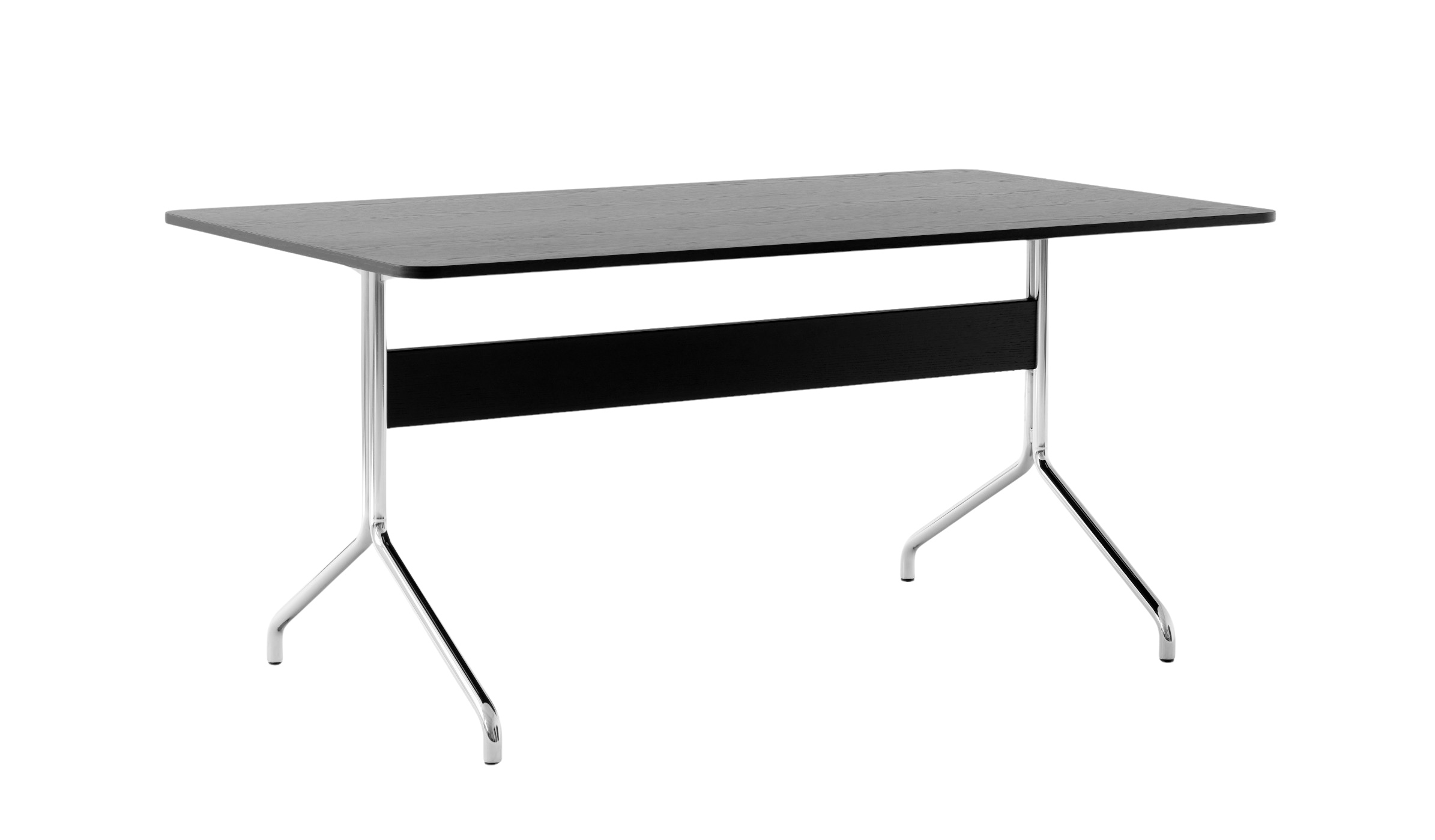 Pavilion AV18 Tisch, 160 x 90 cm, chrom / eiche schwarz lackiert Pavilion AV18 Tisch, 160 x 90 cm, chrom / eiche schwarz lackiert