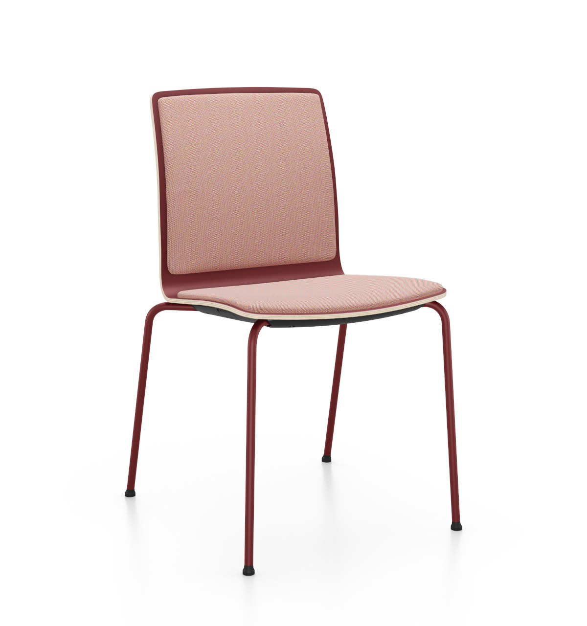 Com K32H Stuhl, 4-Fuß, Schale aus Schichtholz, Sitz und Rücken gepolstert