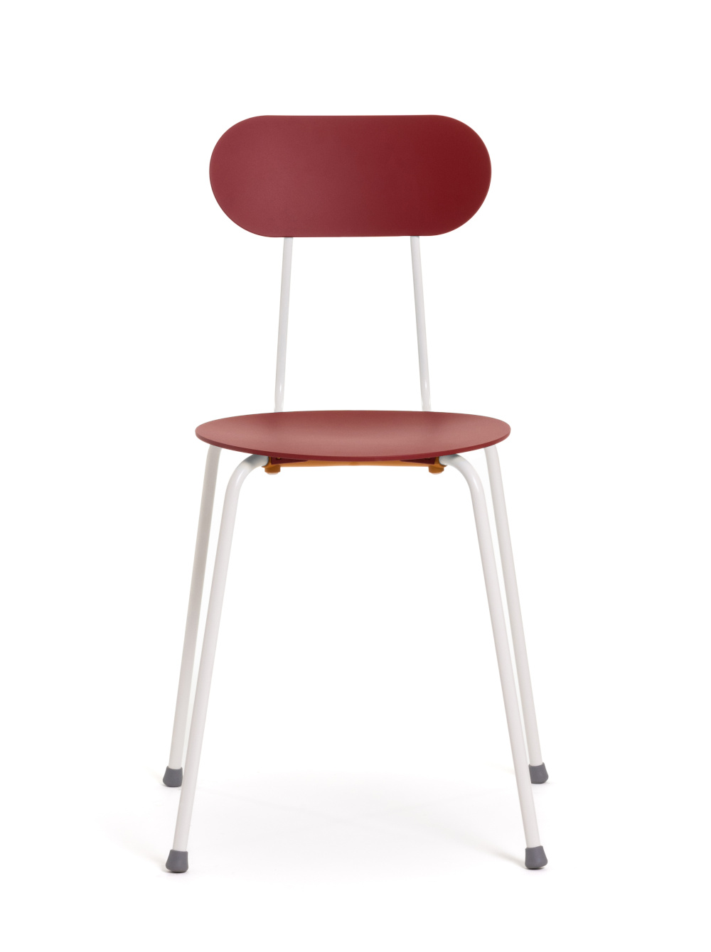 Magis Mariolina Stuhl weiß/bordeaux, italienisches Design, stapelbar, leicht, modernes Esszimmermöbel