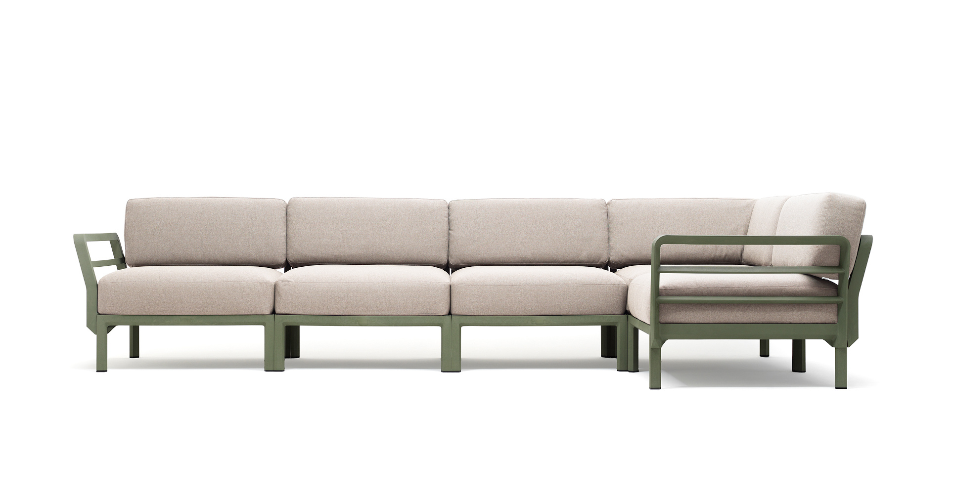 Nardi Maximo 5 Gartensofa, cactus/perla Sunbrella, italienisches Outdoor-Design, wetterfest, komfortabel, langlebig