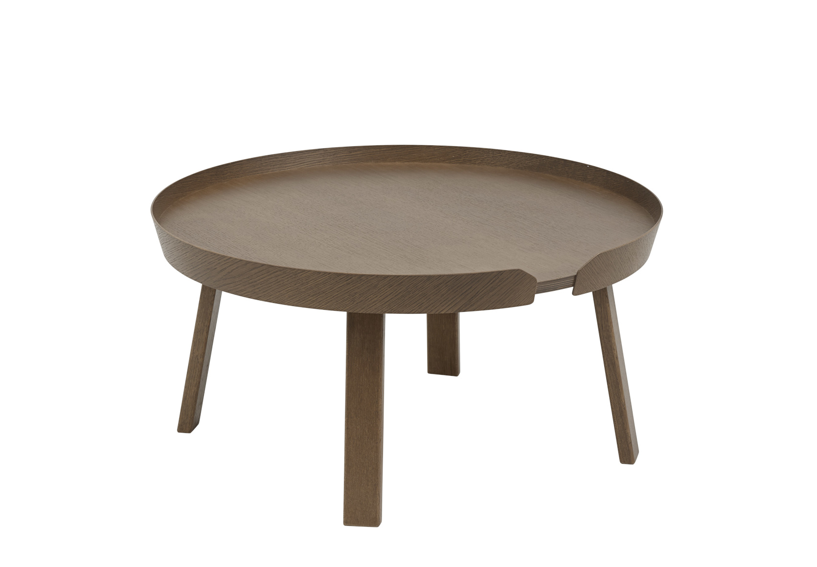 Muuto Around Couchtisch Ø 72 cm – dunkelbraun, skandinavisches Design für stilvolle Wohnzimmer Muuto Around Couchtisch Ø 72 cm in dunkelbraunem Holz – elegantes, skandinavisches Design für moderne Wohnzimmer