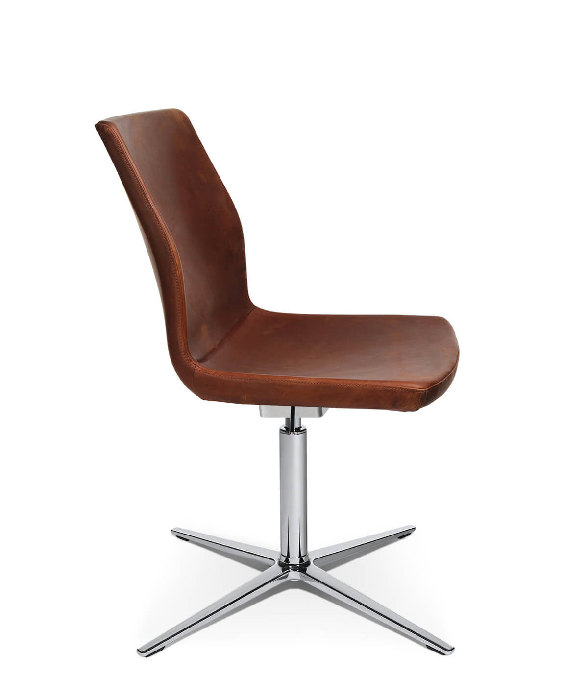 Moderner Loungesessel W-Cube 4 von Wagner, drehbar und höhenverstellbar, elegantes 4-Strahl-Untergestell für Objektbereiche