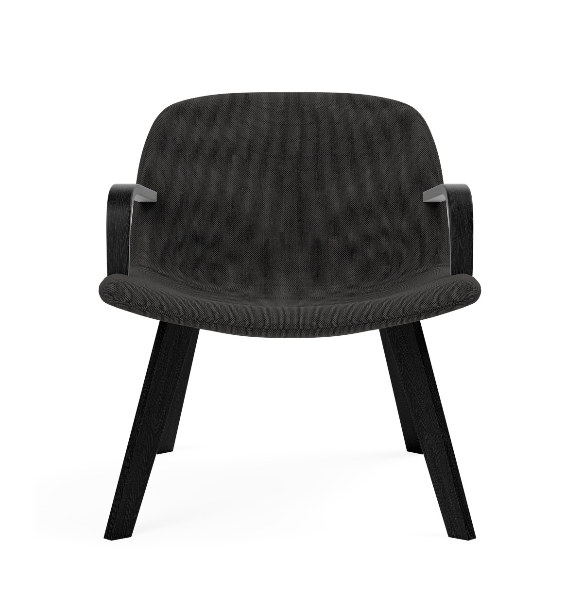 Eyes Lounge Wood Base Armchair, eiche schwarz lackiert / re-wool 198