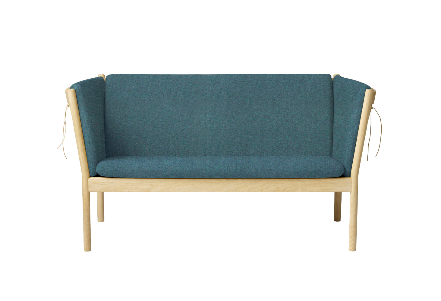 FDB Møbler J148 Sofa 2-Sitzer, nordisches Design, Eiche natur, grün, langlebig, funktional
